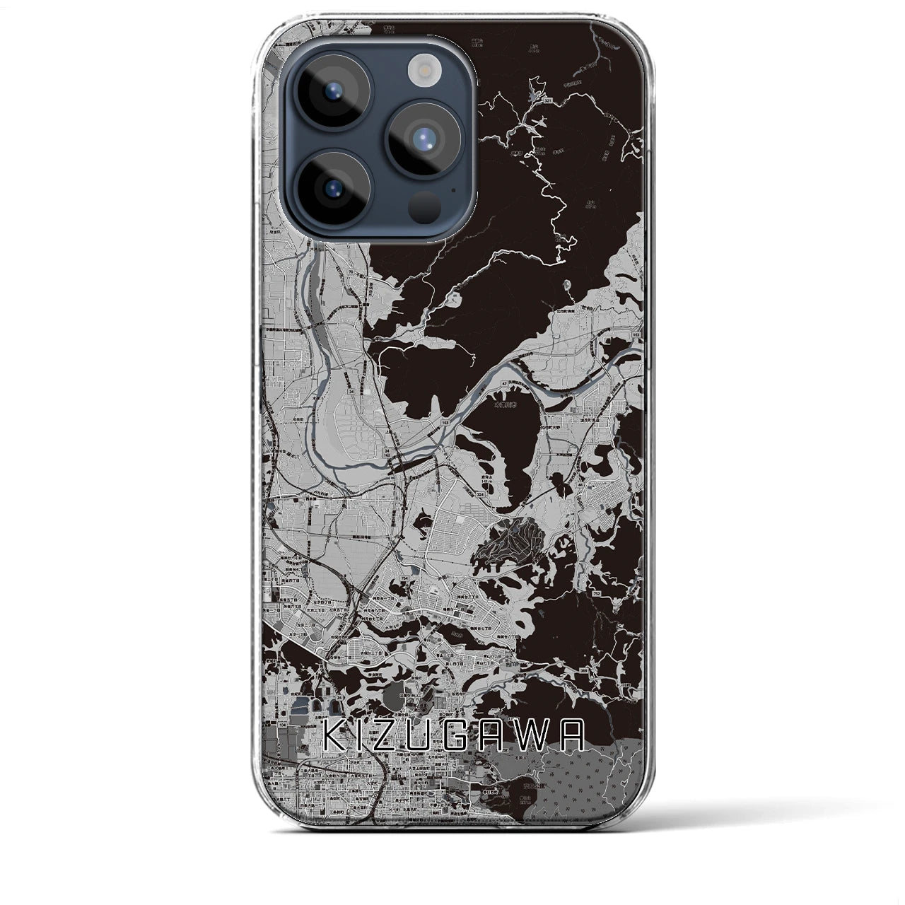 【木津川(京都府)】地図柄iPhoneケース(クリアタイプ)