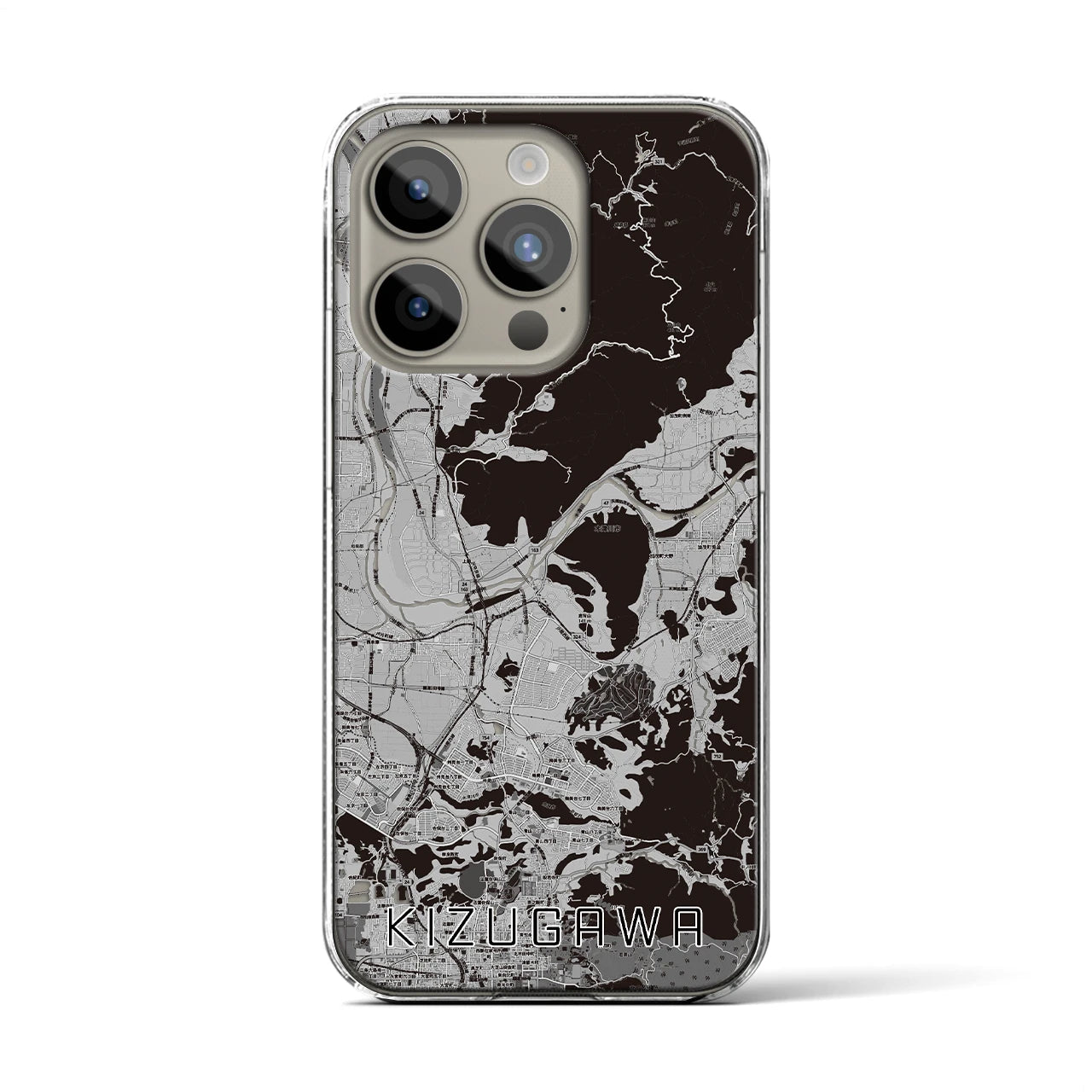 【木津川(京都府)】地図柄iPhoneケース(クリアタイプ)