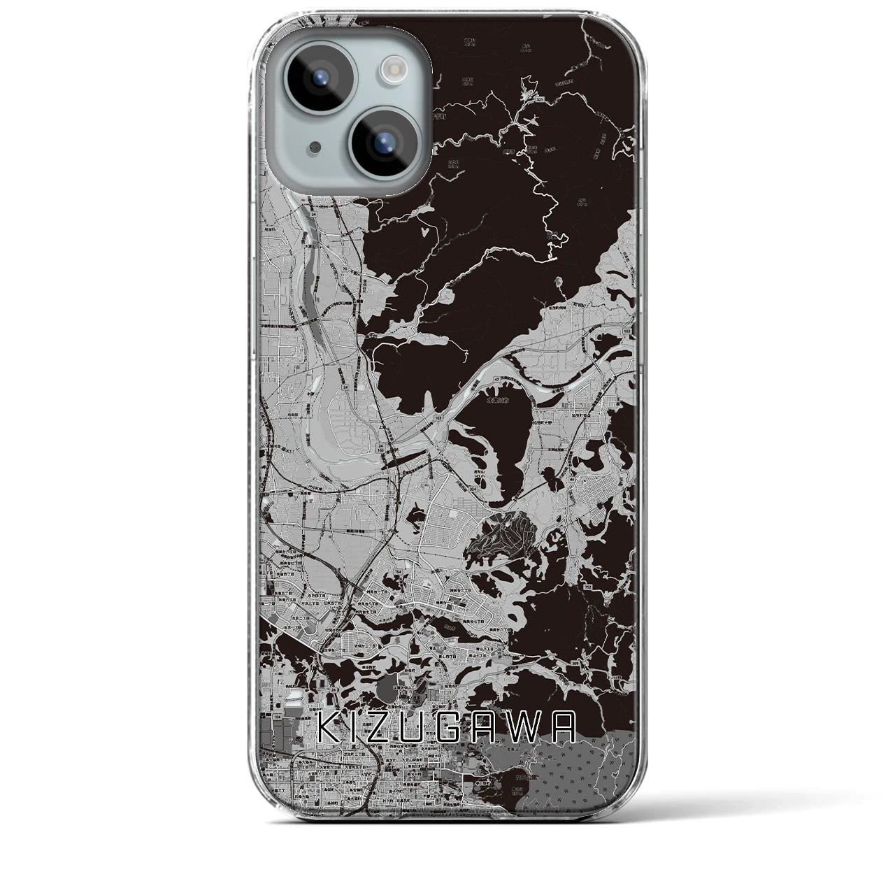 【木津川(京都府)】地図柄iPhoneケース(クリアタイプ)