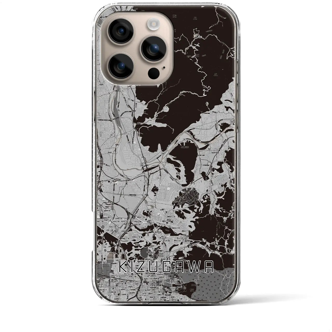 【木津川(京都府)】地図柄iPhoneケース(クリアタイプ)