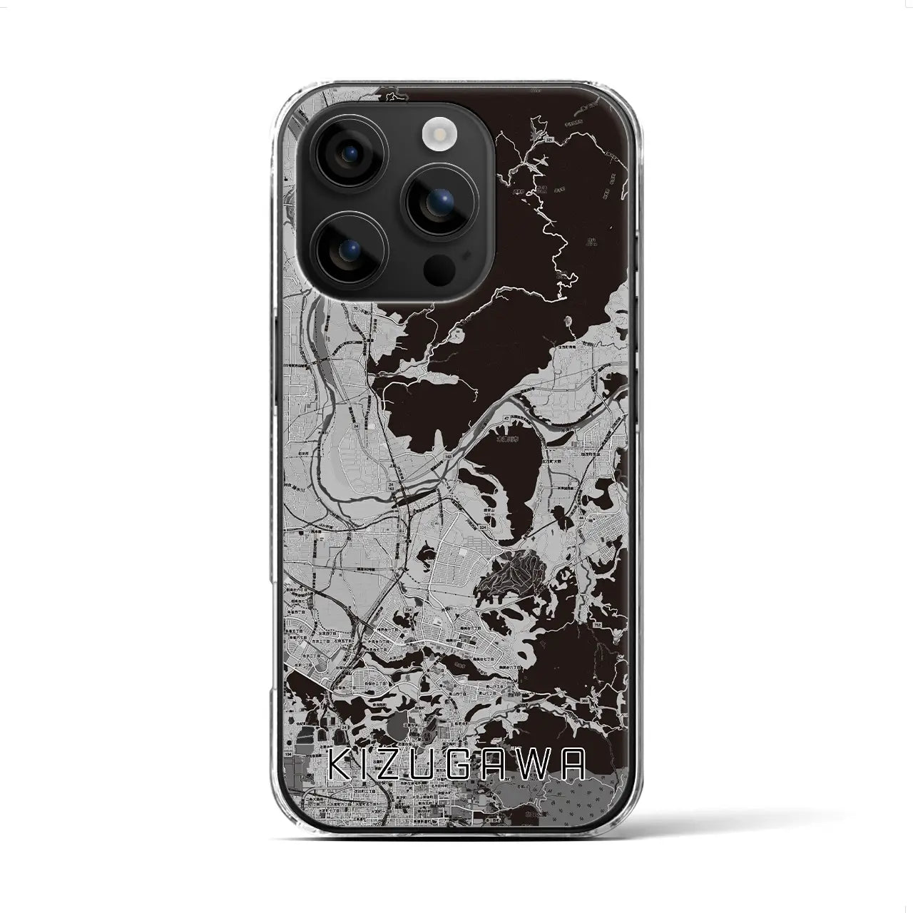 【木津川(京都府)】地図柄iPhoneケース(クリアタイプ)