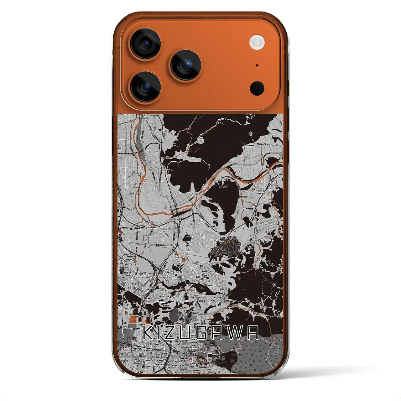 【木津川(京都府)】地図柄iPhoneケース(クリアタイプ)