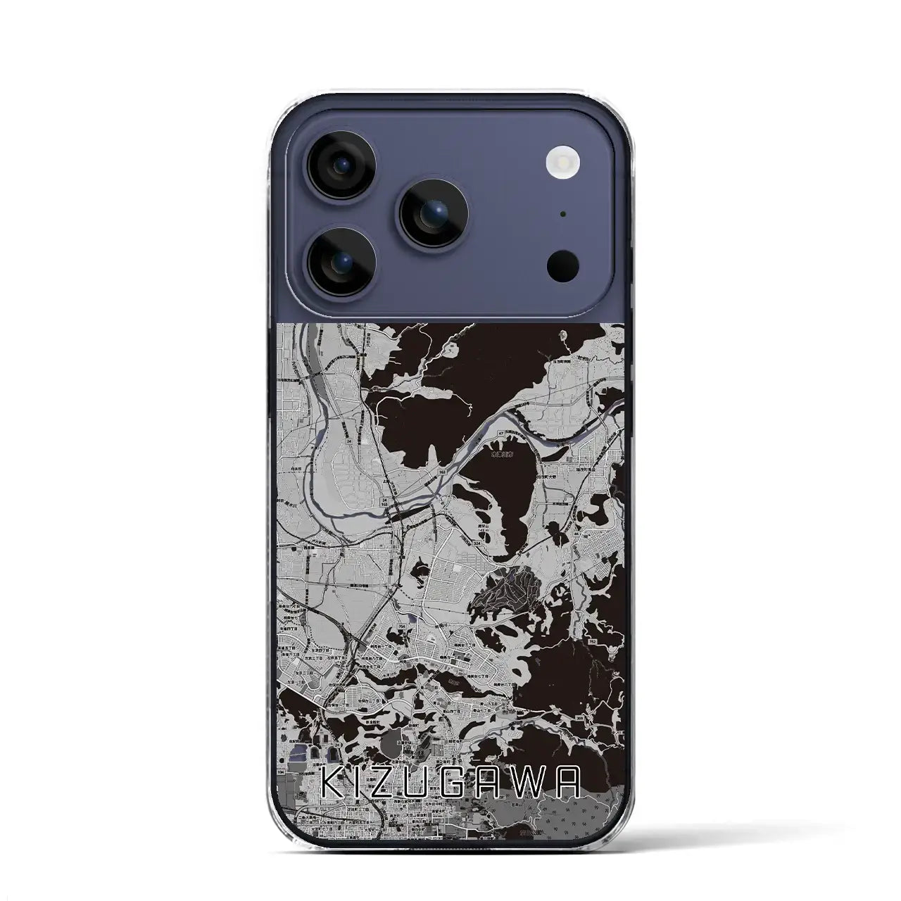 【木津川(京都府)】地図柄iPhoneケース(クリアタイプ)