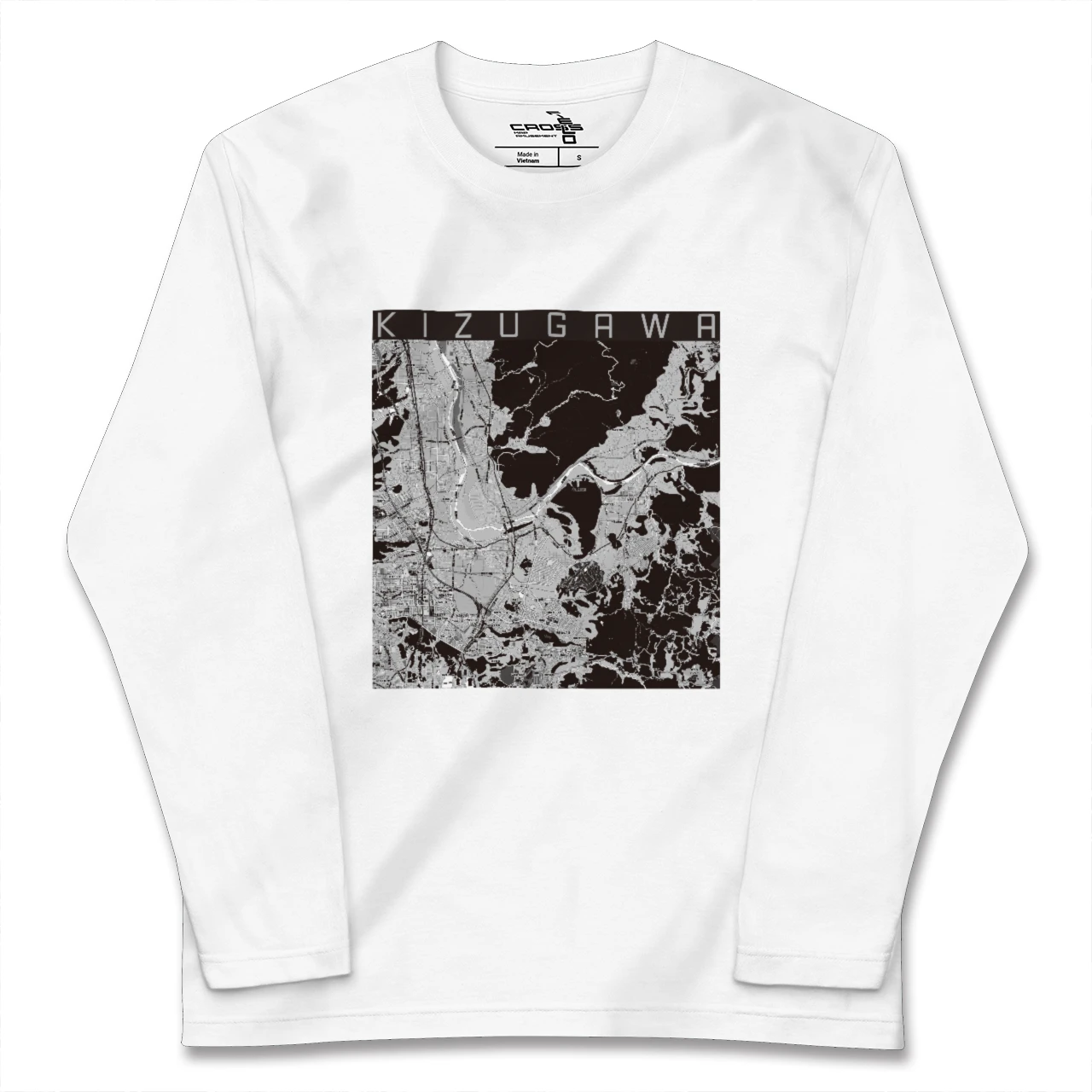 【木津川(京都府)】地図柄ロングスリーブTシャツ