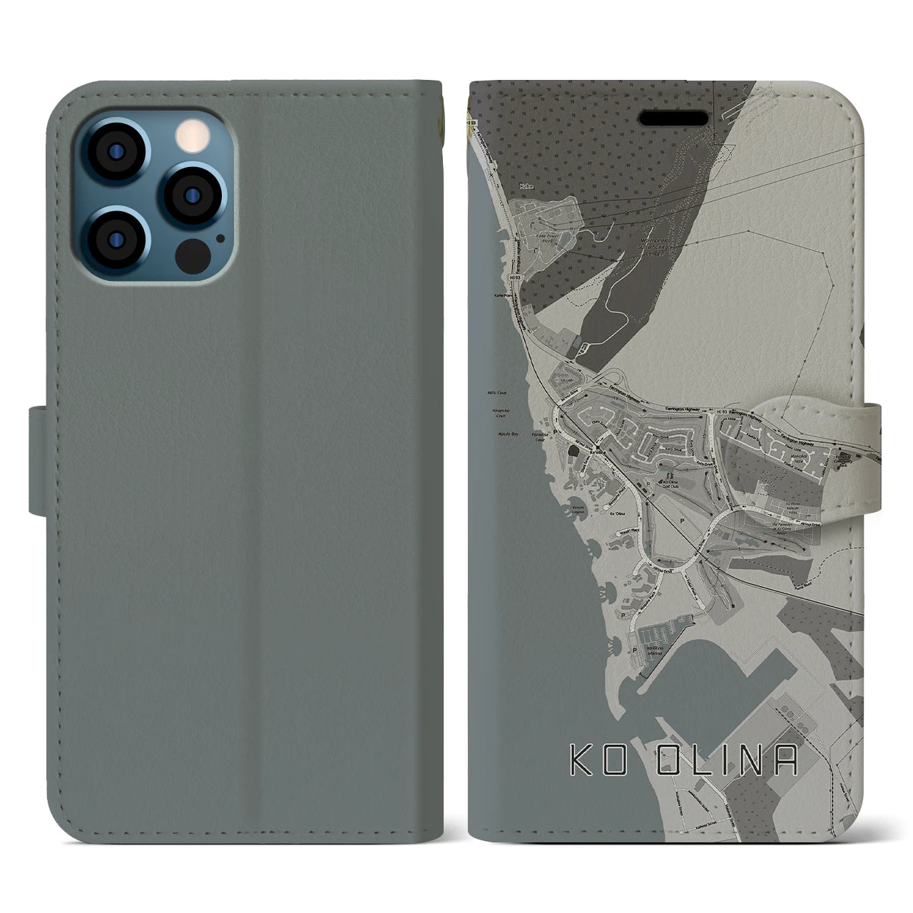 【コオリナ(アメリカ)】地図柄iPhoneケース(手帳タイプ)