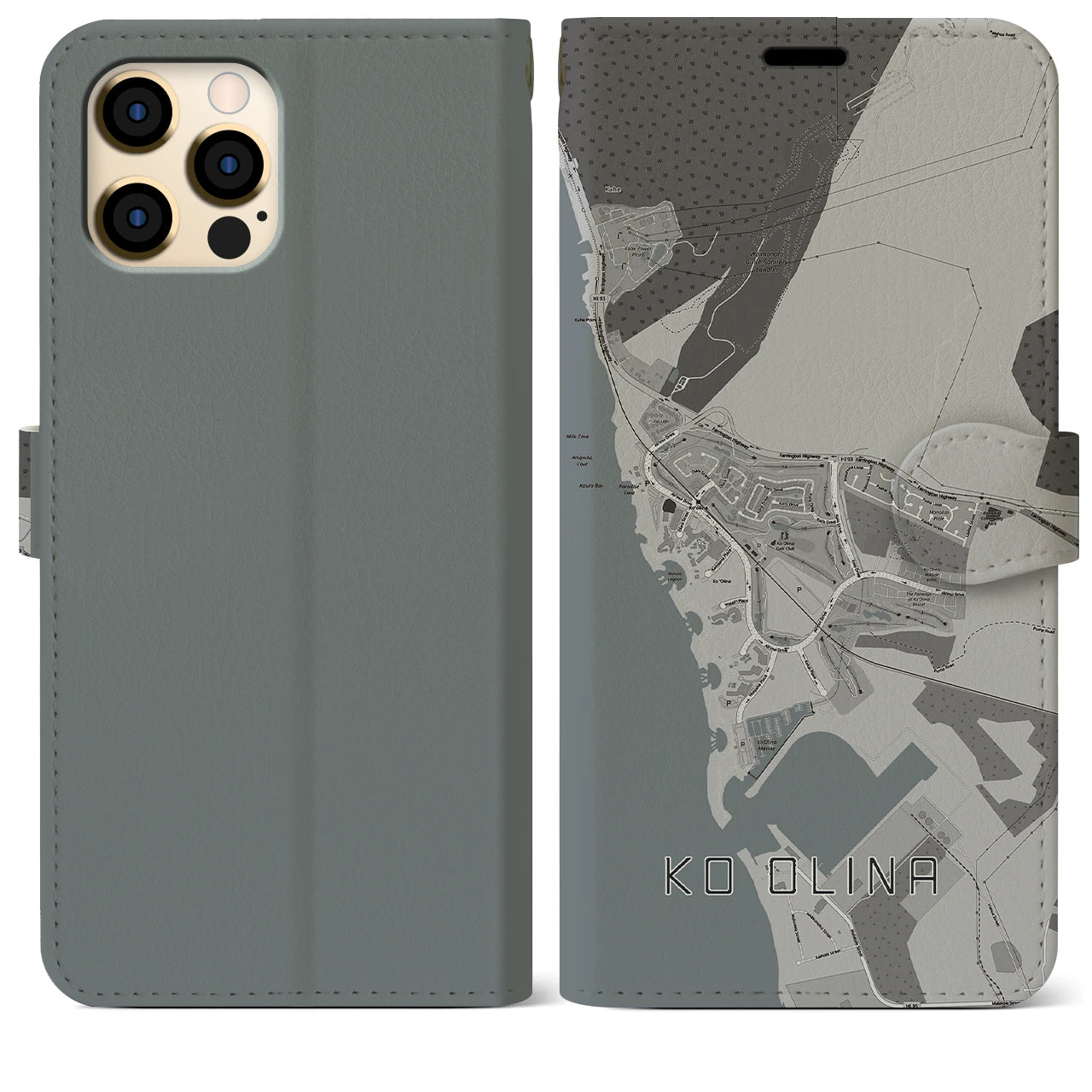 【コオリナ(アメリカ)】地図柄iPhoneケース(手帳タイプ)
