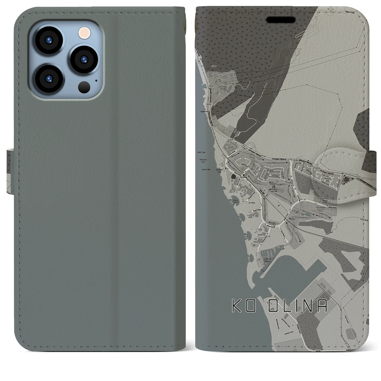 【コオリナ(アメリカ)】地図柄iPhoneケース(手帳タイプ)