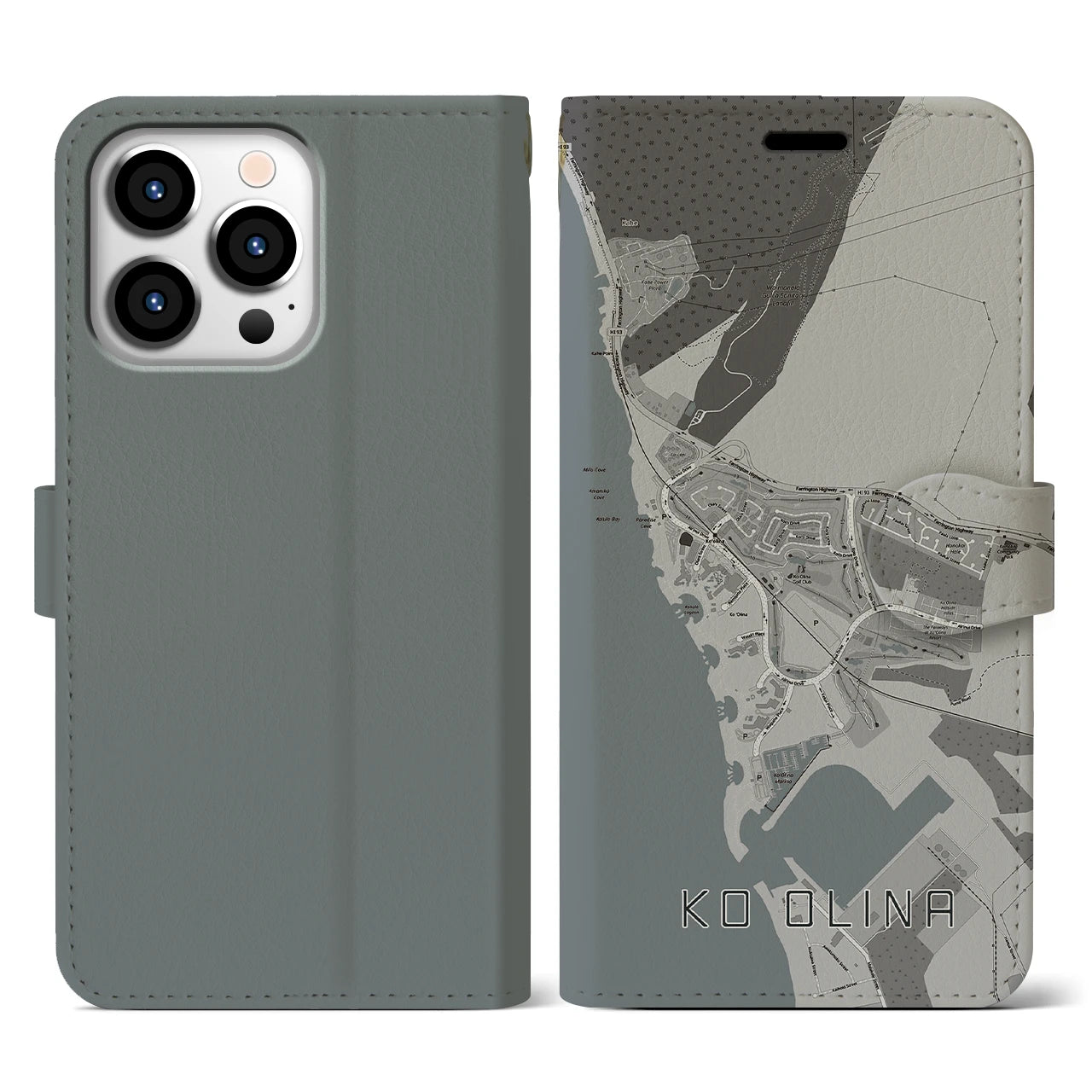 【コオリナ(アメリカ)】地図柄iPhoneケース(手帳タイプ)