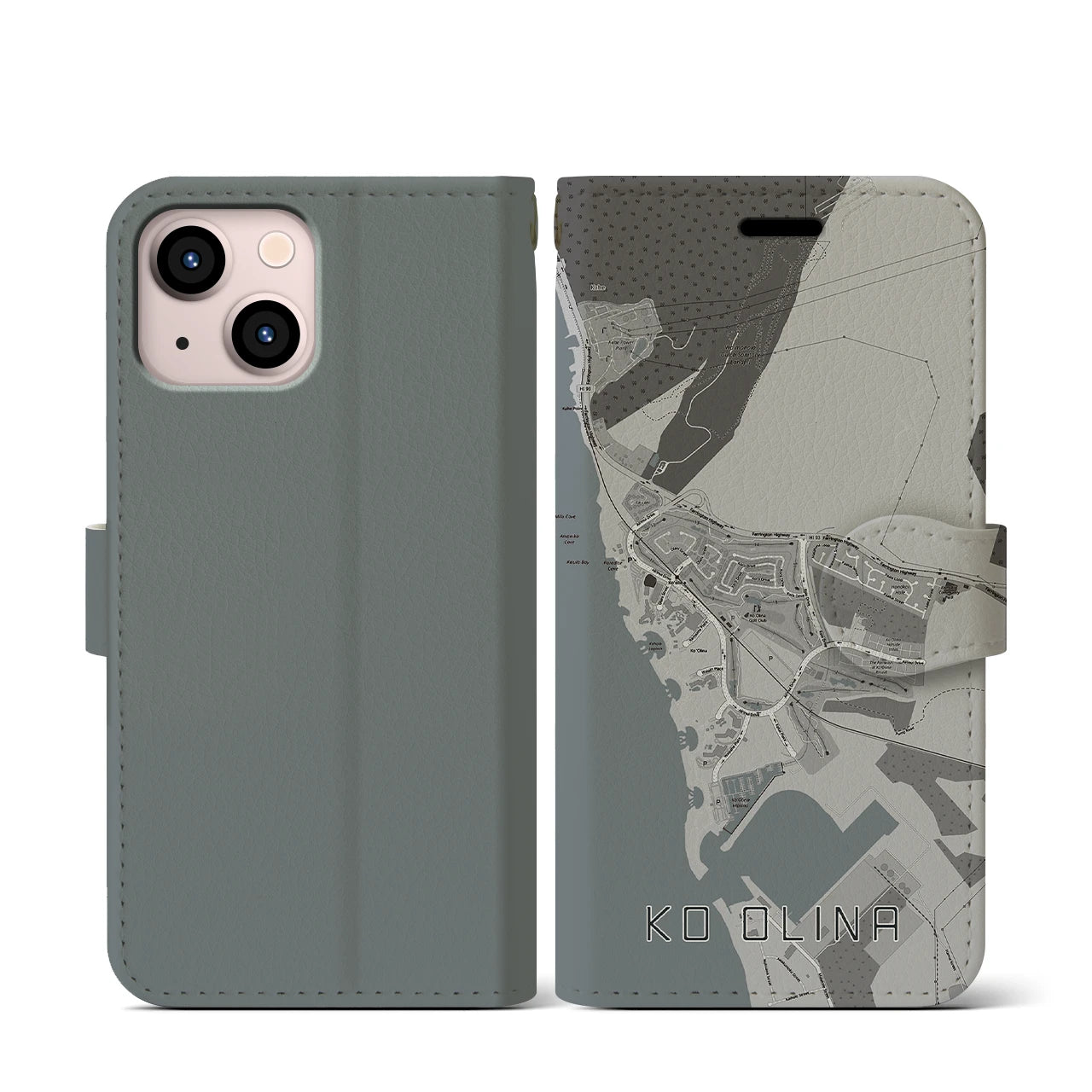 【コオリナ(アメリカ)】地図柄iPhoneケース(手帳タイプ)