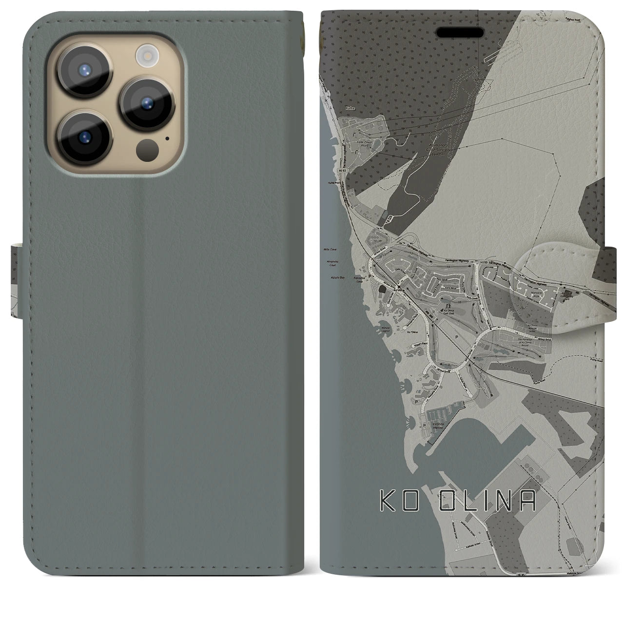 【コオリナ(アメリカ)】地図柄iPhoneケース(手帳タイプ)