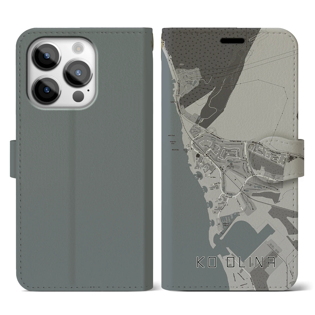 【コオリナ(アメリカ)】地図柄iPhoneケース(手帳タイプ)