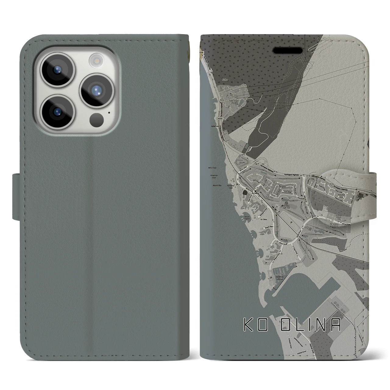 【コオリナ(アメリカ)】地図柄iPhoneケース(手帳タイプ)