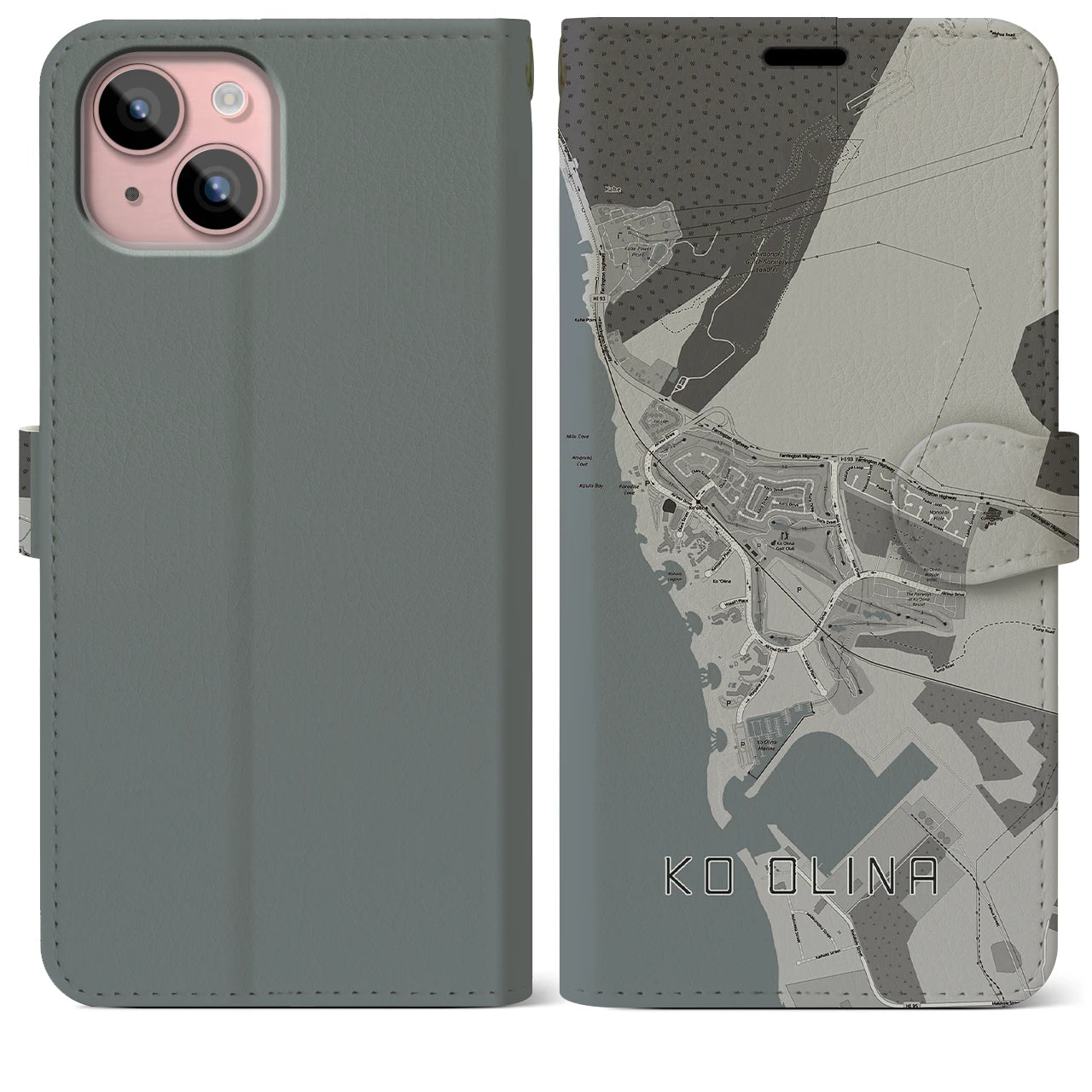 【コオリナ(アメリカ)】地図柄iPhoneケース(手帳タイプ)
