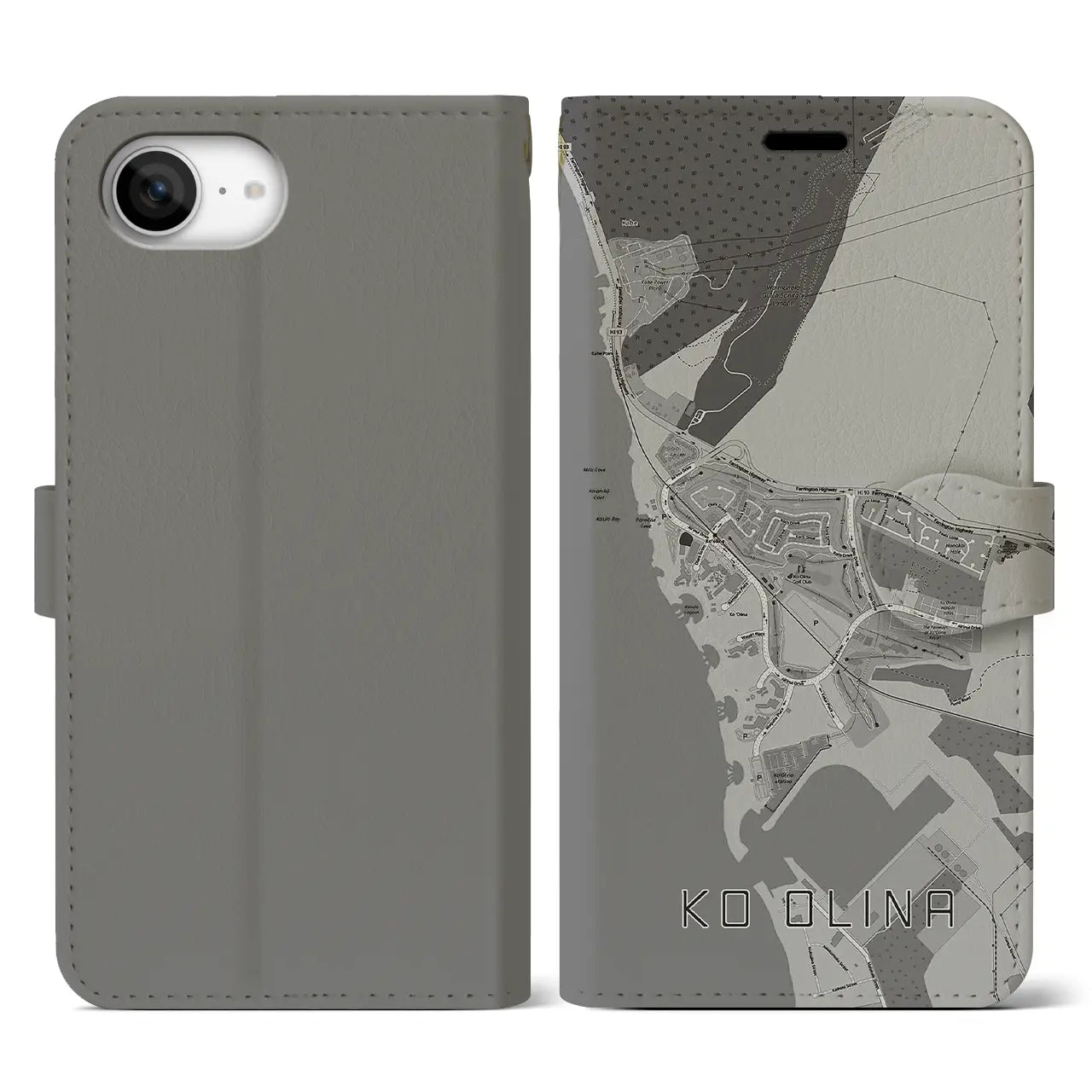 【コオリナ(アメリカ)】地図柄iPhoneケース(手帳タイプ)