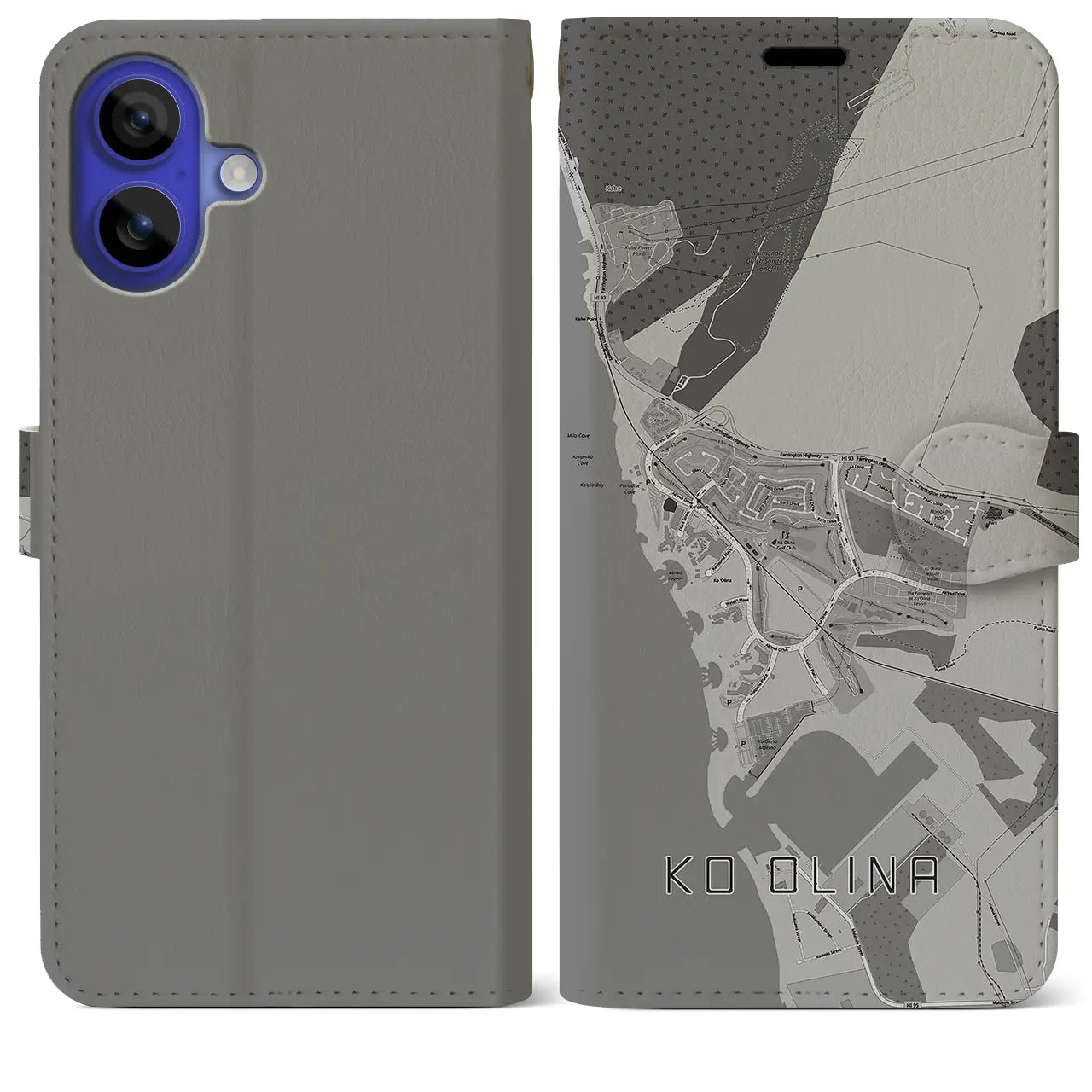 【コオリナ(アメリカ)】地図柄iPhoneケース(手帳タイプ)