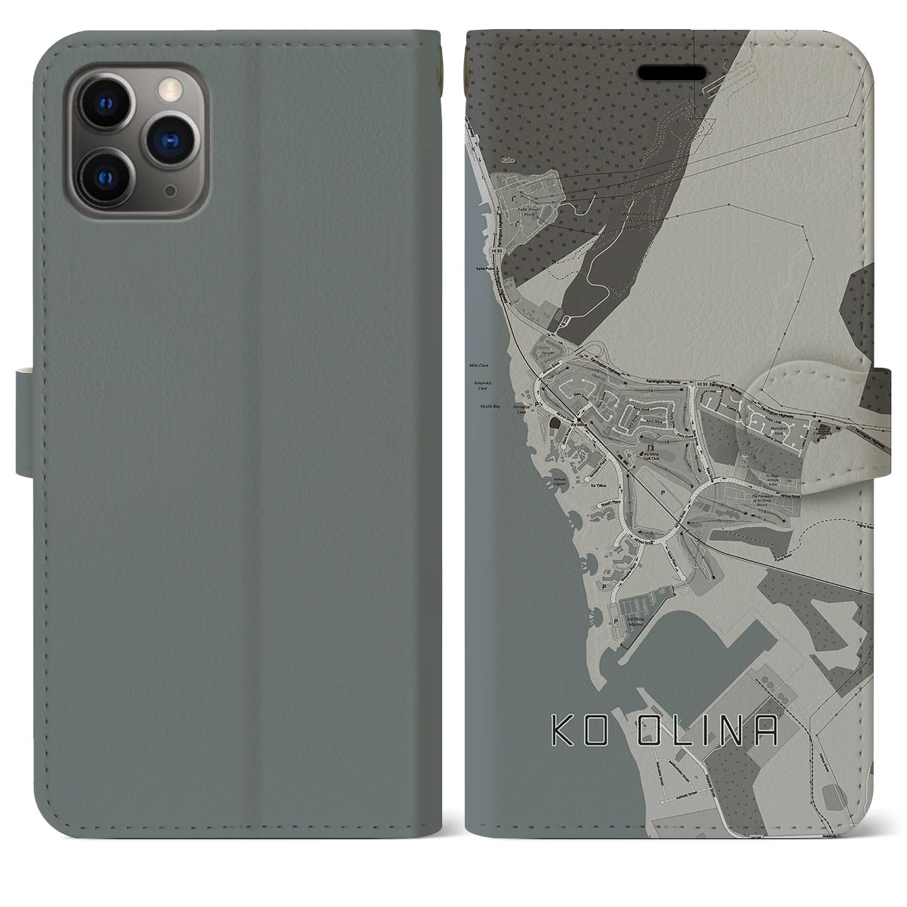 【コオリナ(アメリカ)】地図柄iPhoneケース(手帳タイプ)