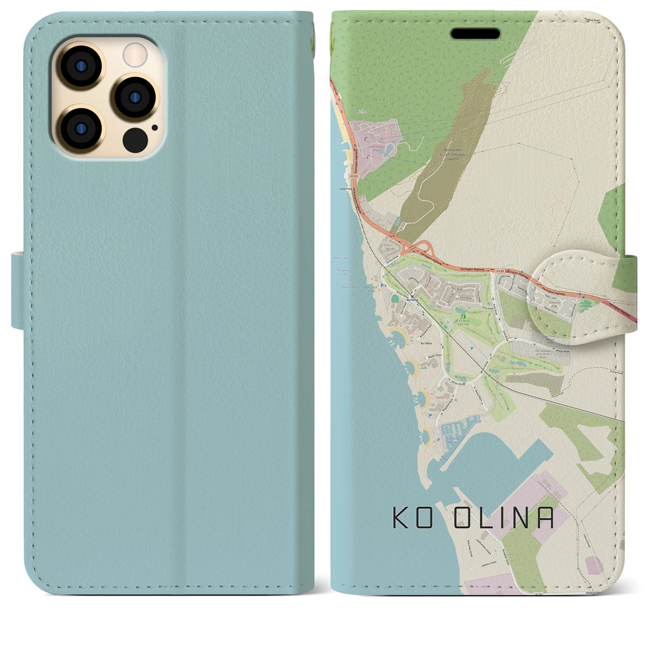 【コオリナ(アメリカ)】地図柄iPhoneケース(手帳タイプ)