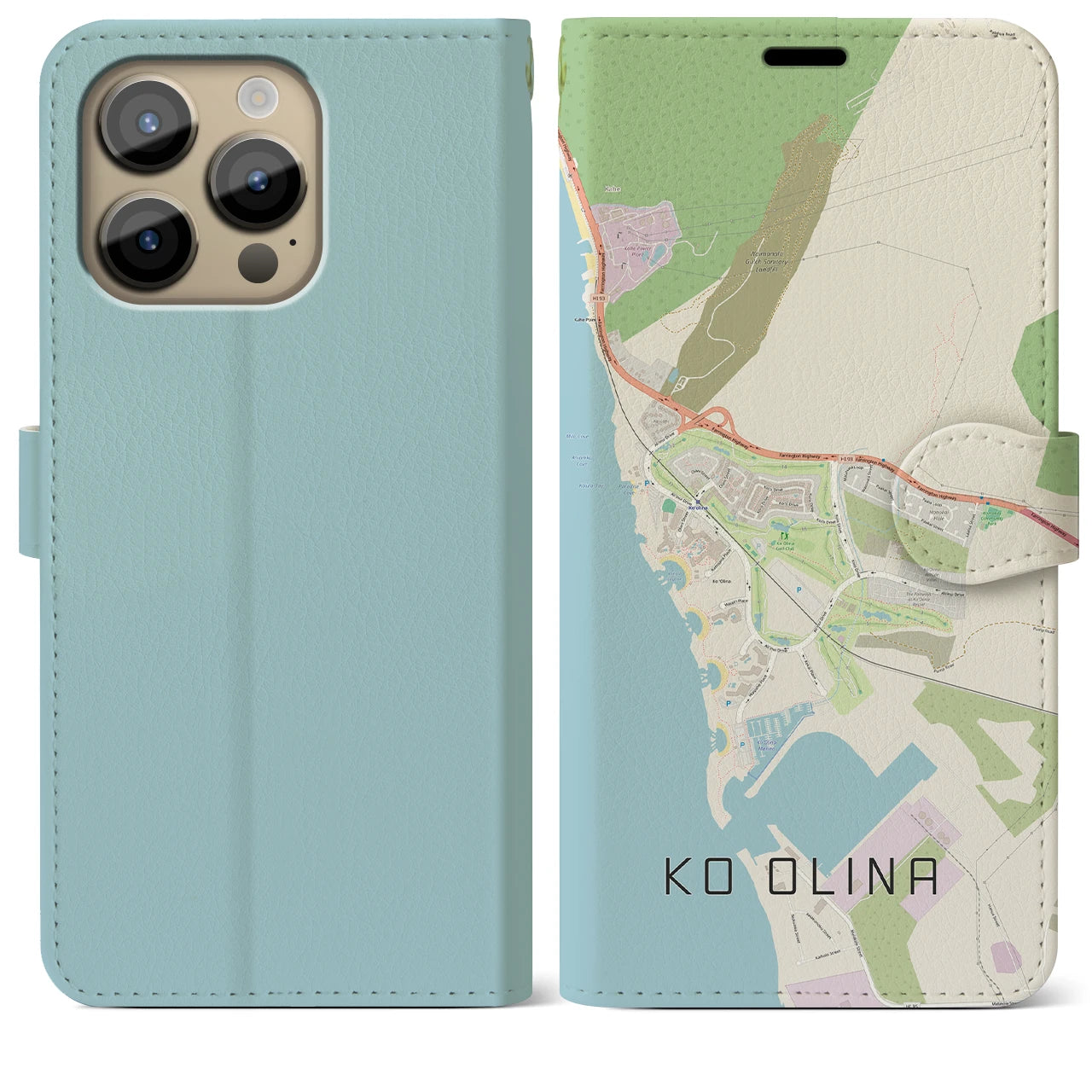 【コオリナ(アメリカ)】地図柄iPhoneケース(手帳タイプ)