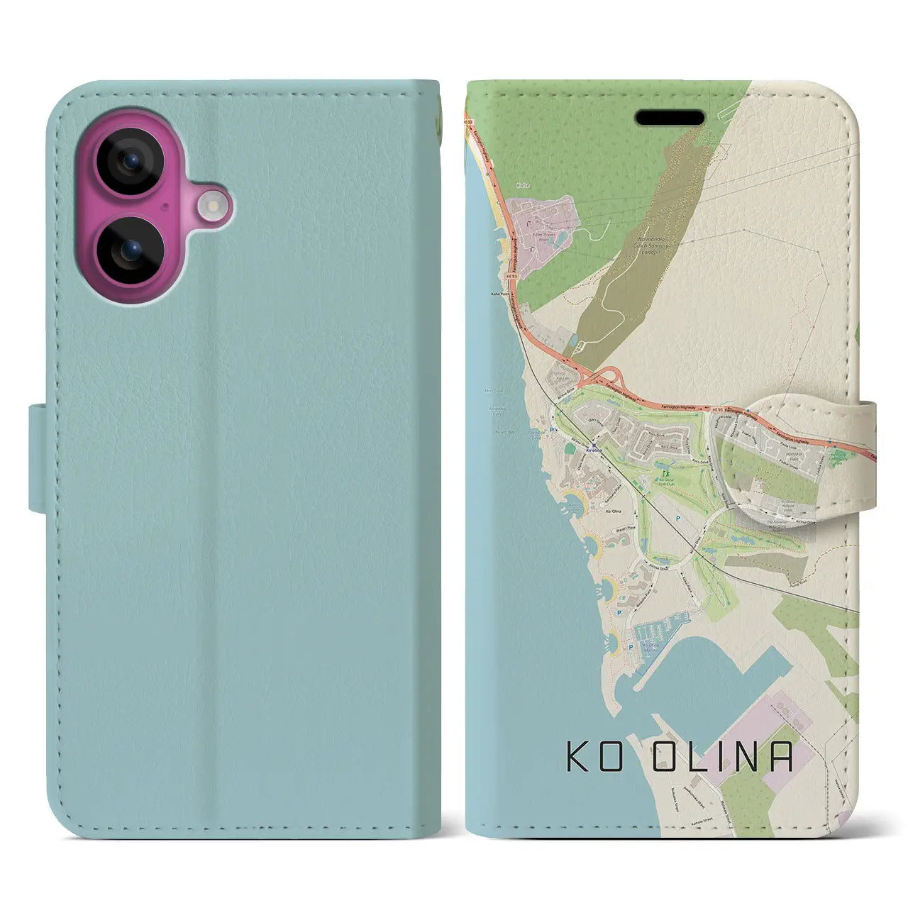 【コオリナ(アメリカ)】地図柄iPhoneケース(手帳タイプ)ナチュラル・iPhone 16 Pro 用