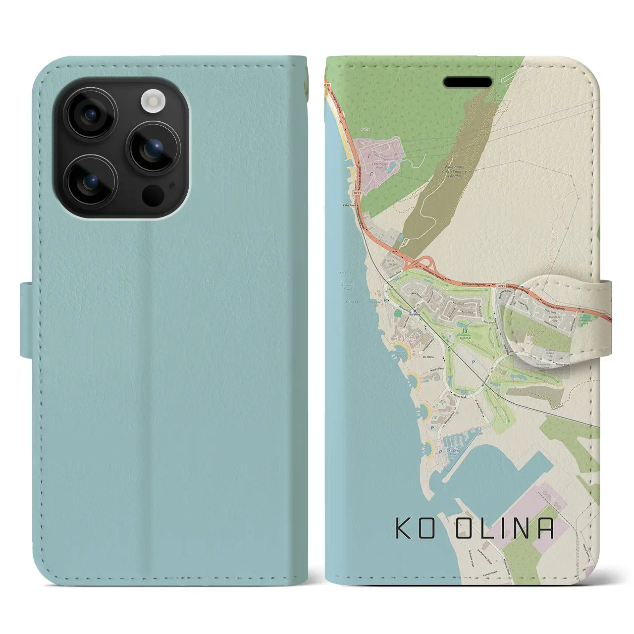 【コオリナ(アメリカ)】地図柄iPhoneケース(手帳タイプ)ナチュラル・iPhone 16 用