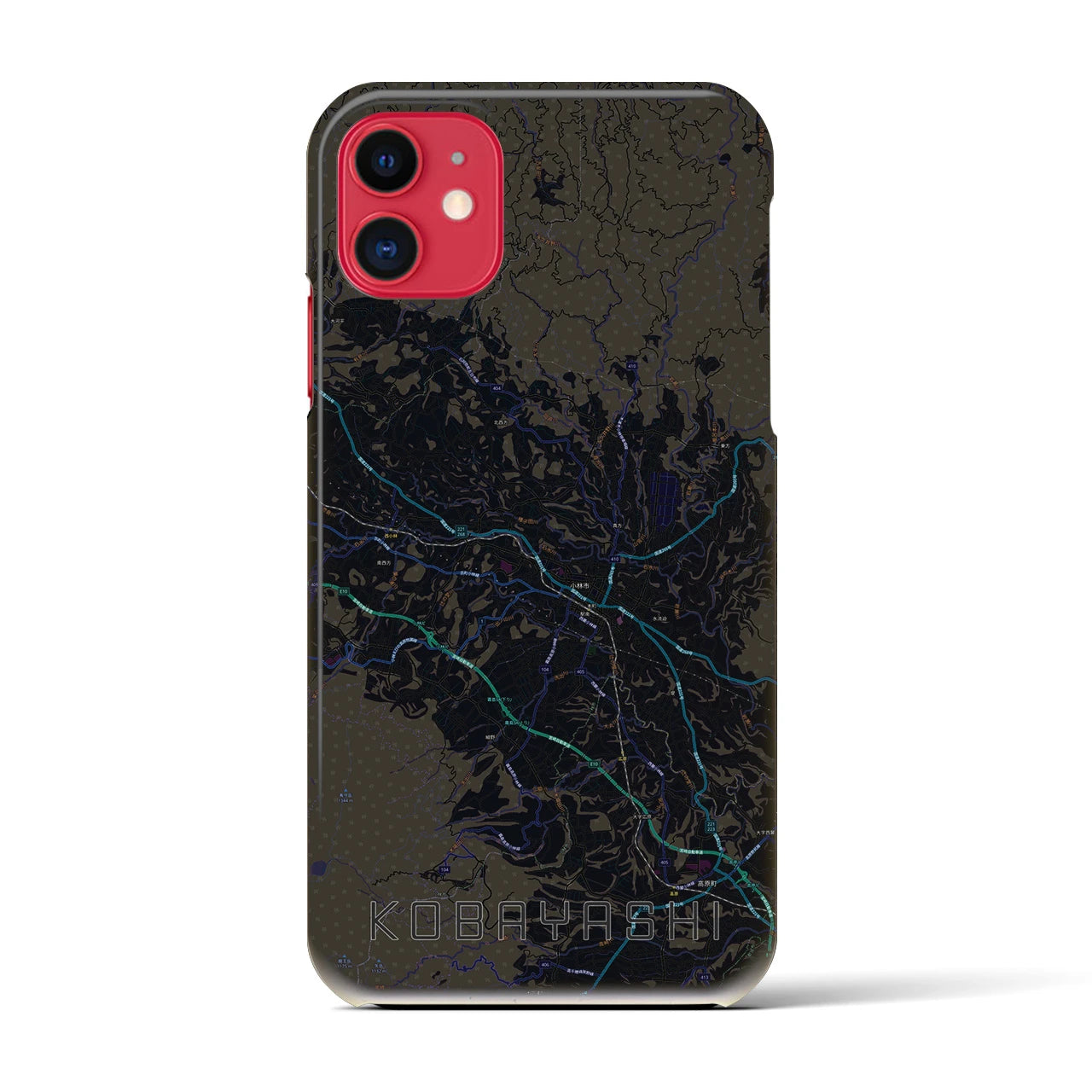 【小林(宮崎県)】地図柄iPhoneケース(バックカバータイプ)