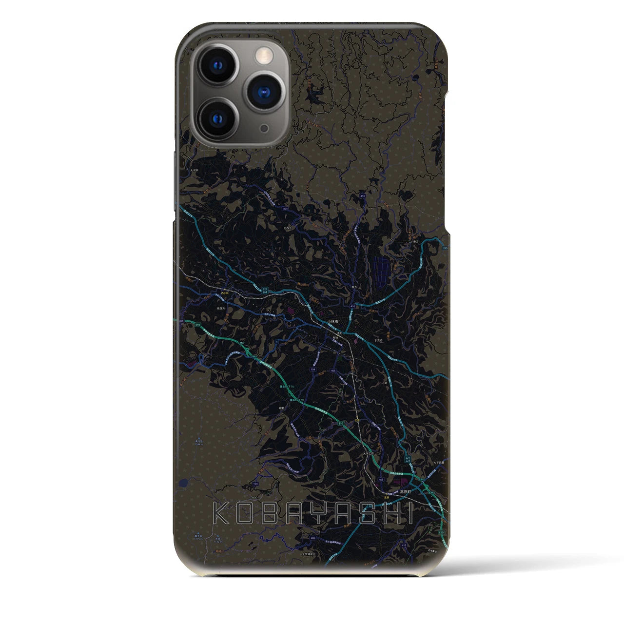 【小林(宮崎県)】地図柄iPhoneケース(バックカバータイプ)