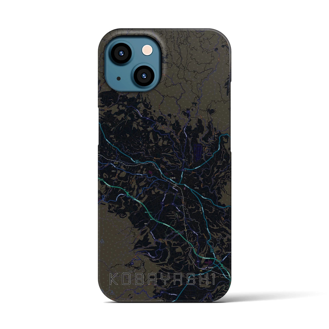 【小林(宮崎県)】地図柄iPhoneケース(バックカバータイプ)