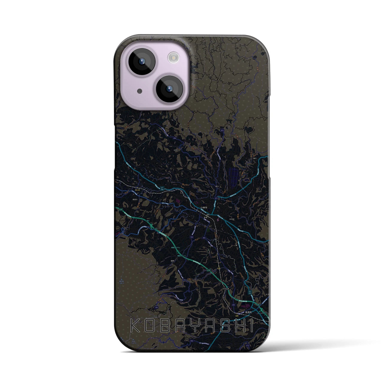 【小林(宮崎県)】地図柄iPhoneケース(バックカバータイプ)