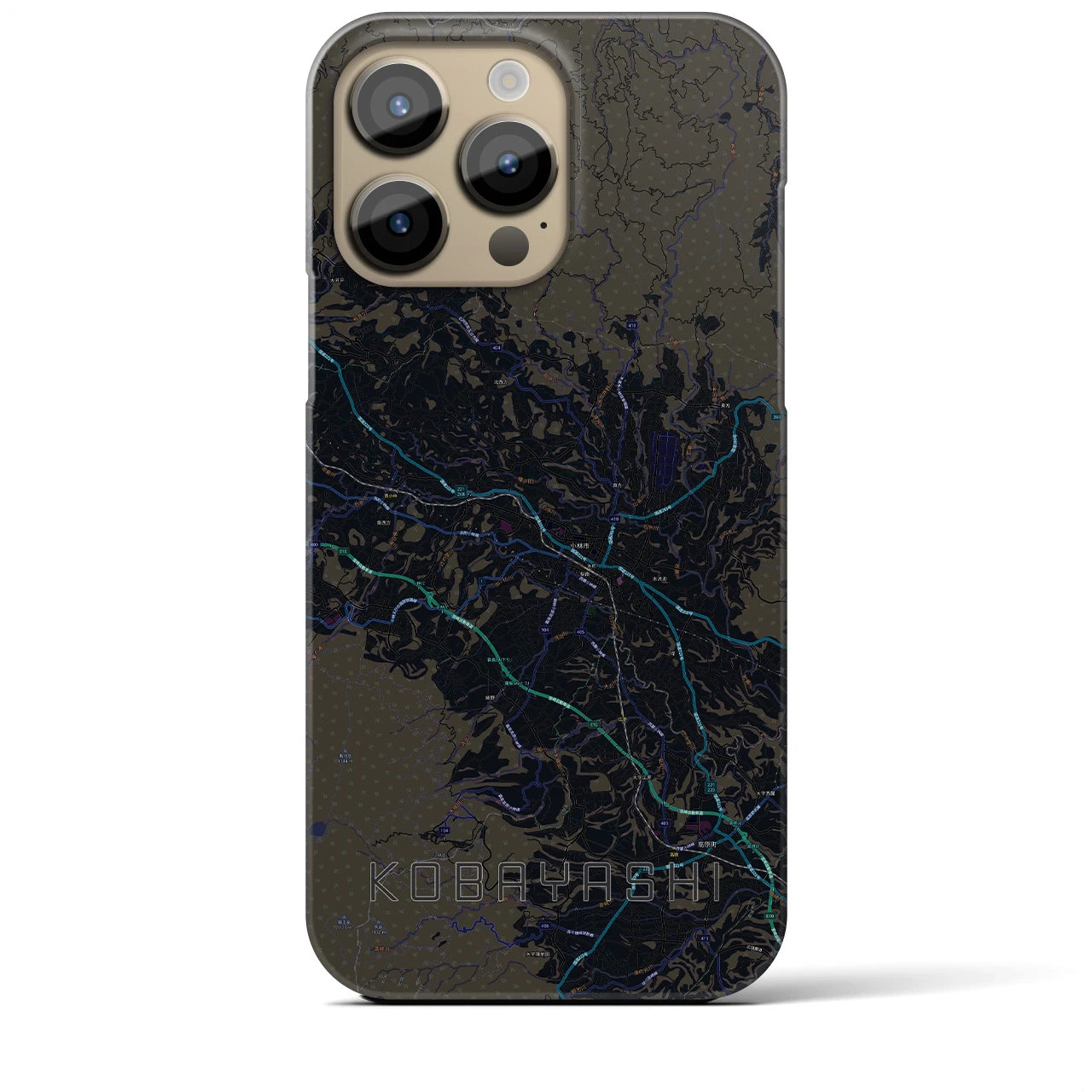 【小林(宮崎県)】地図柄iPhoneケース(バックカバータイプ)