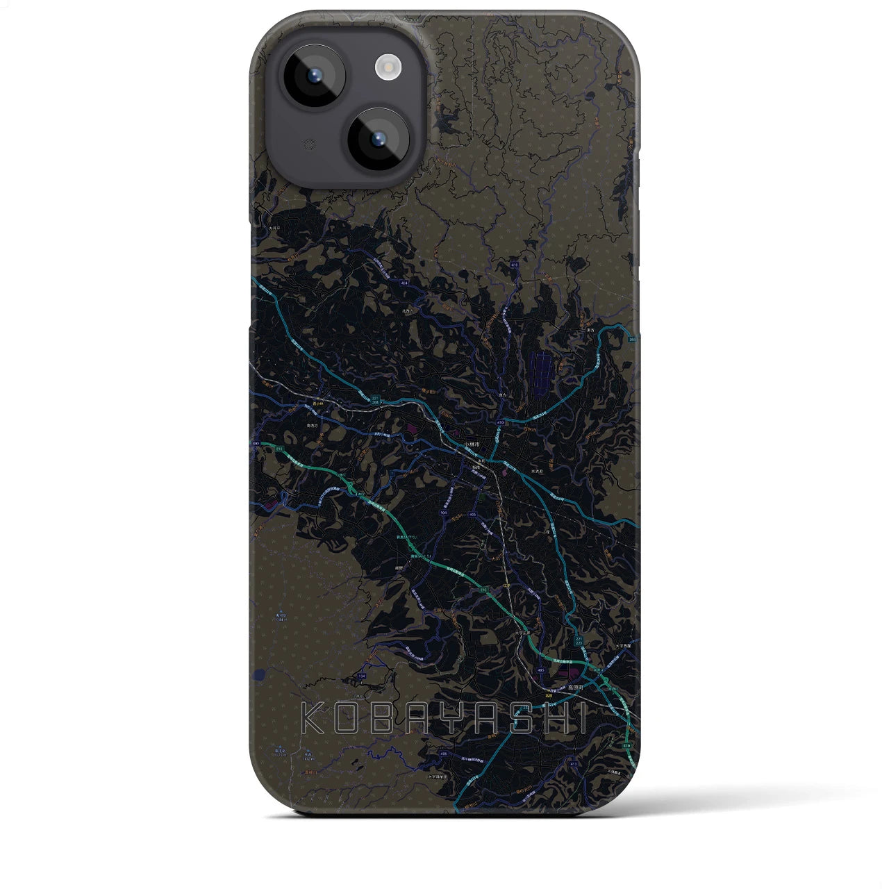 【小林(宮崎県)】地図柄iPhoneケース(バックカバータイプ)