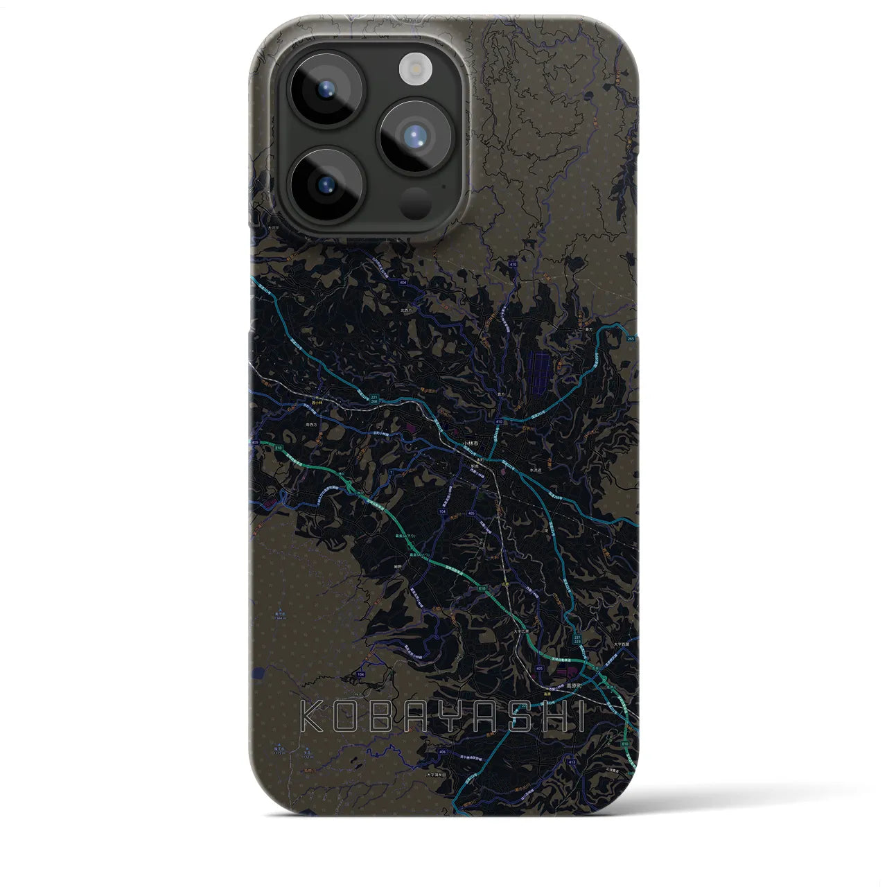 【小林(宮崎県)】地図柄iPhoneケース(バックカバータイプ)