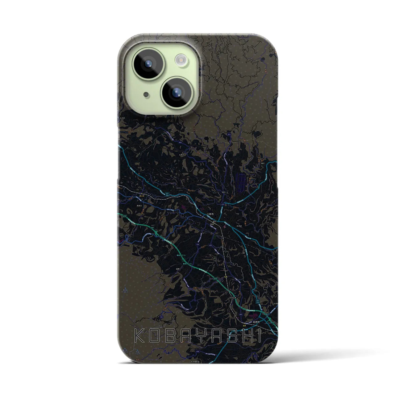 【小林(宮崎県)】地図柄iPhoneケース(バックカバータイプ)