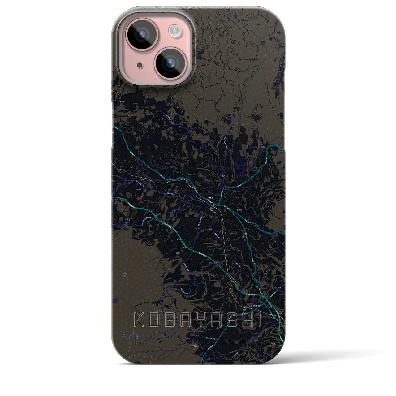 【小林(宮崎県)】地図柄iPhoneケース(バックカバータイプ)