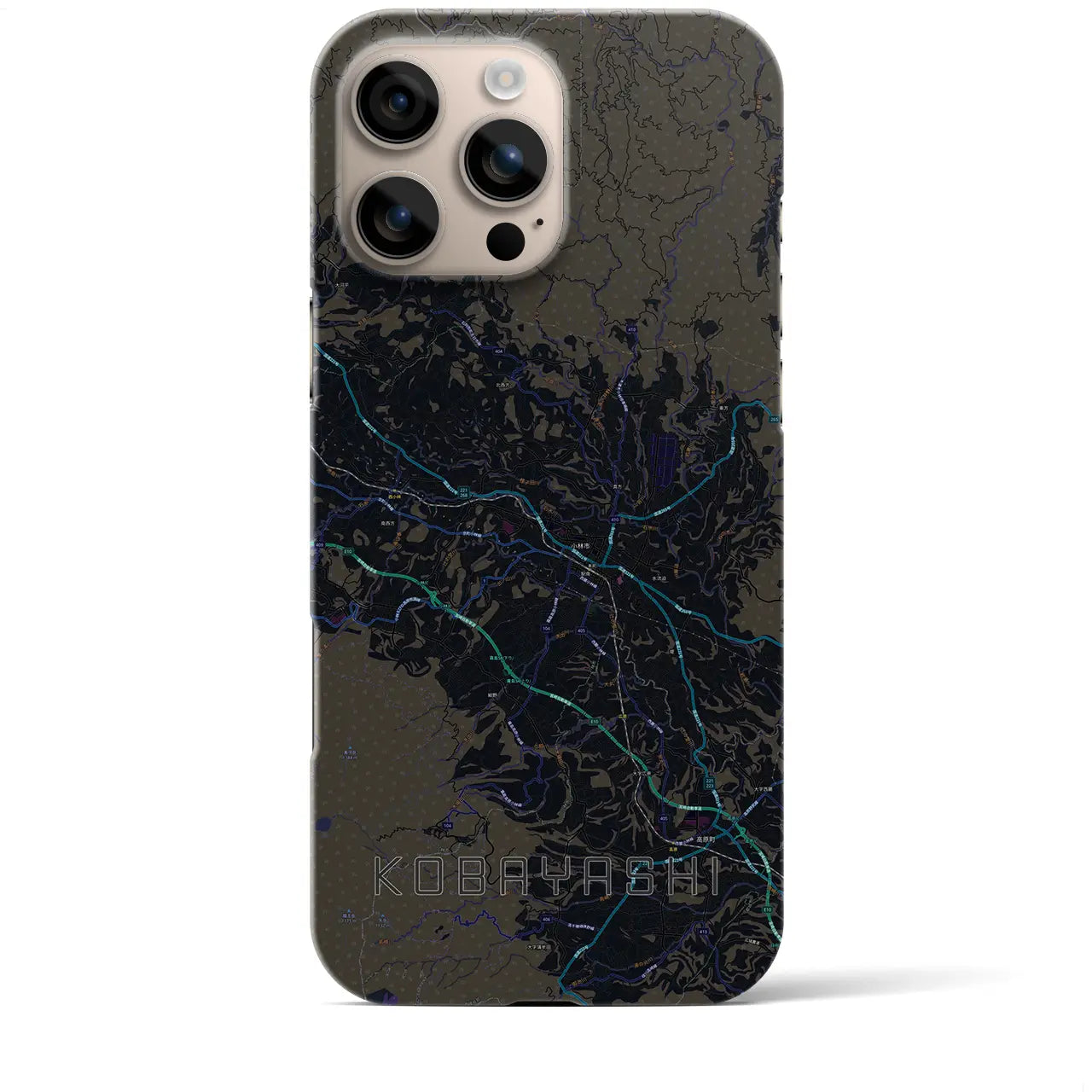 【小林(宮崎県)】地図柄iPhoneケース(バックカバータイプ)