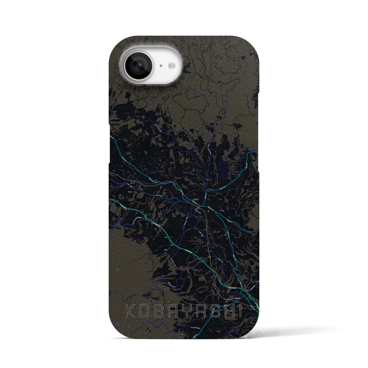 【小林(宮崎県)】地図柄iPhoneケース(バックカバータイプ)