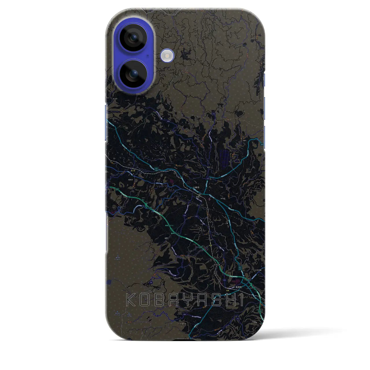 【小林(宮崎県)】地図柄iPhoneケース(バックカバータイプ)