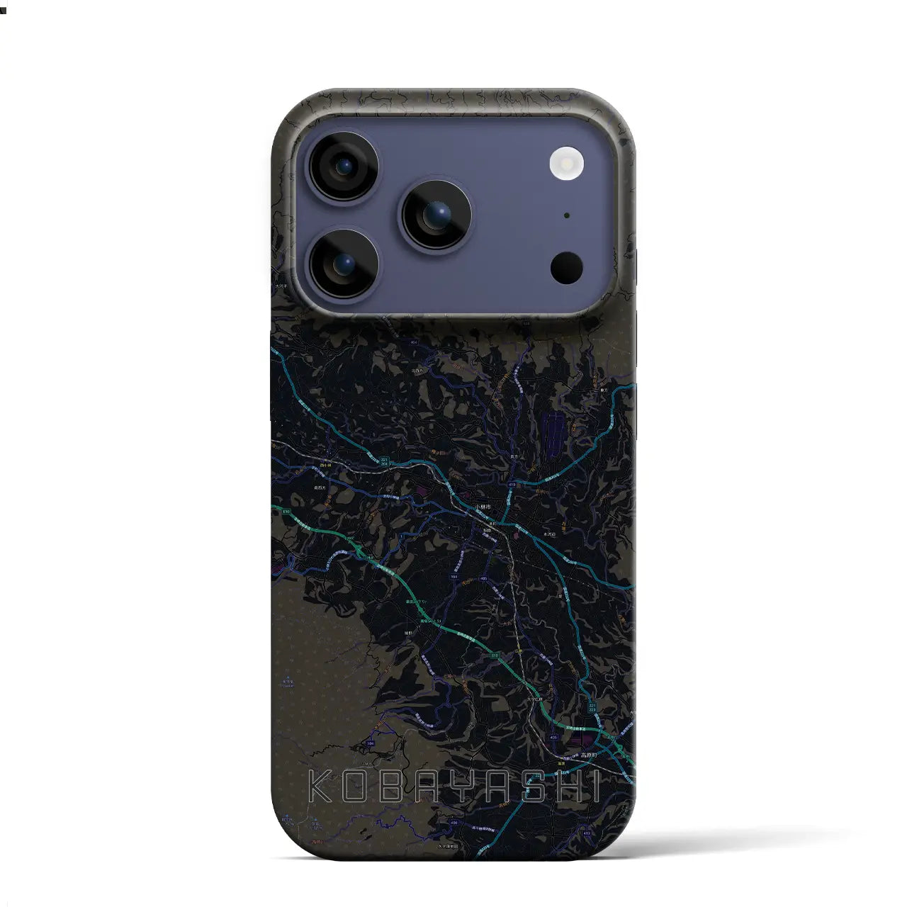 【小林(宮崎県)】地図柄iPhoneケース(バックカバータイプ)