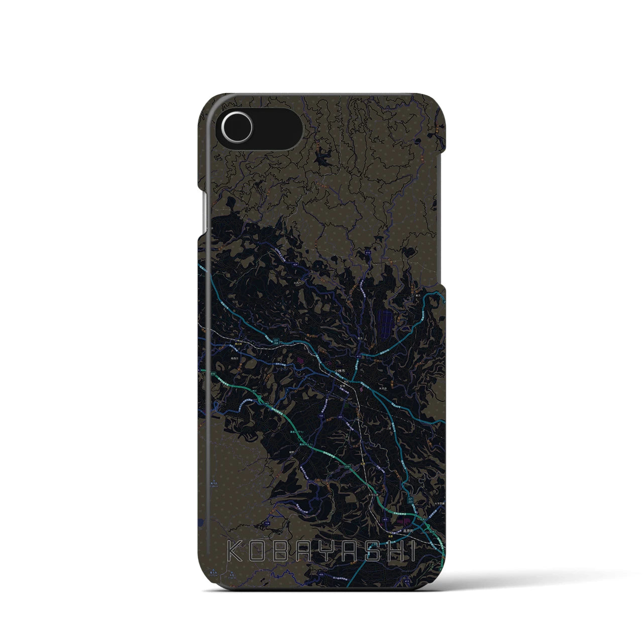 【小林(宮崎県)】地図柄iPhoneケース(バックカバータイプ)