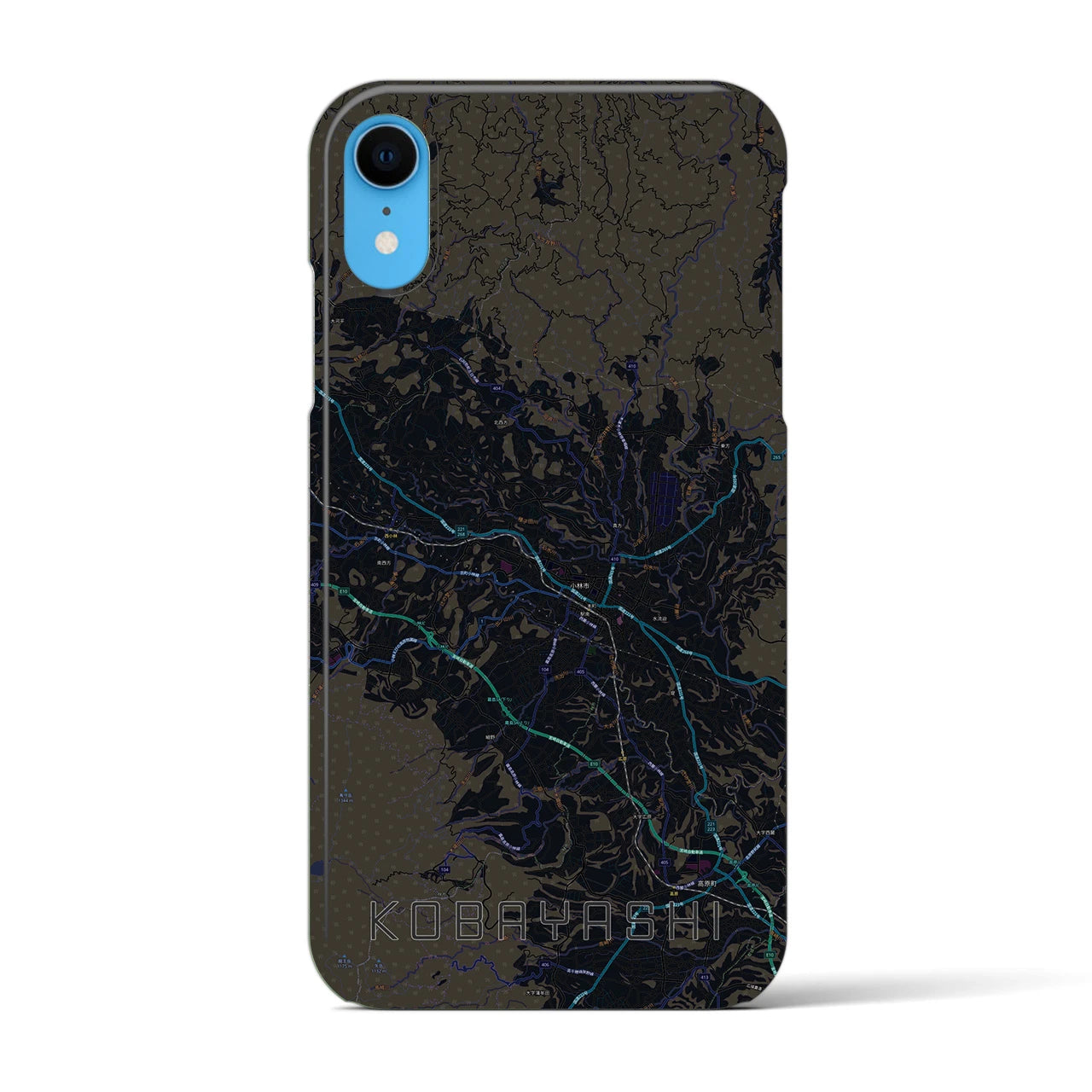 【小林(宮崎県)】地図柄iPhoneケース(バックカバータイプ)