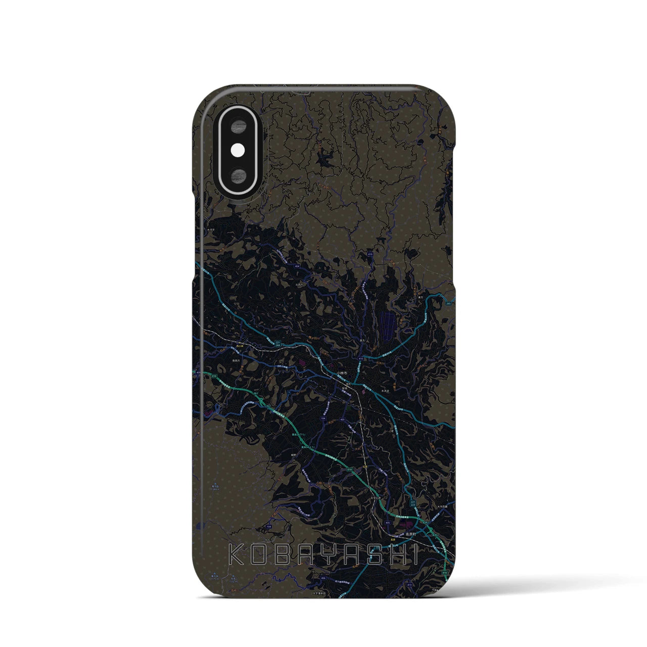 【小林(宮崎県)】地図柄iPhoneケース(バックカバータイプ)