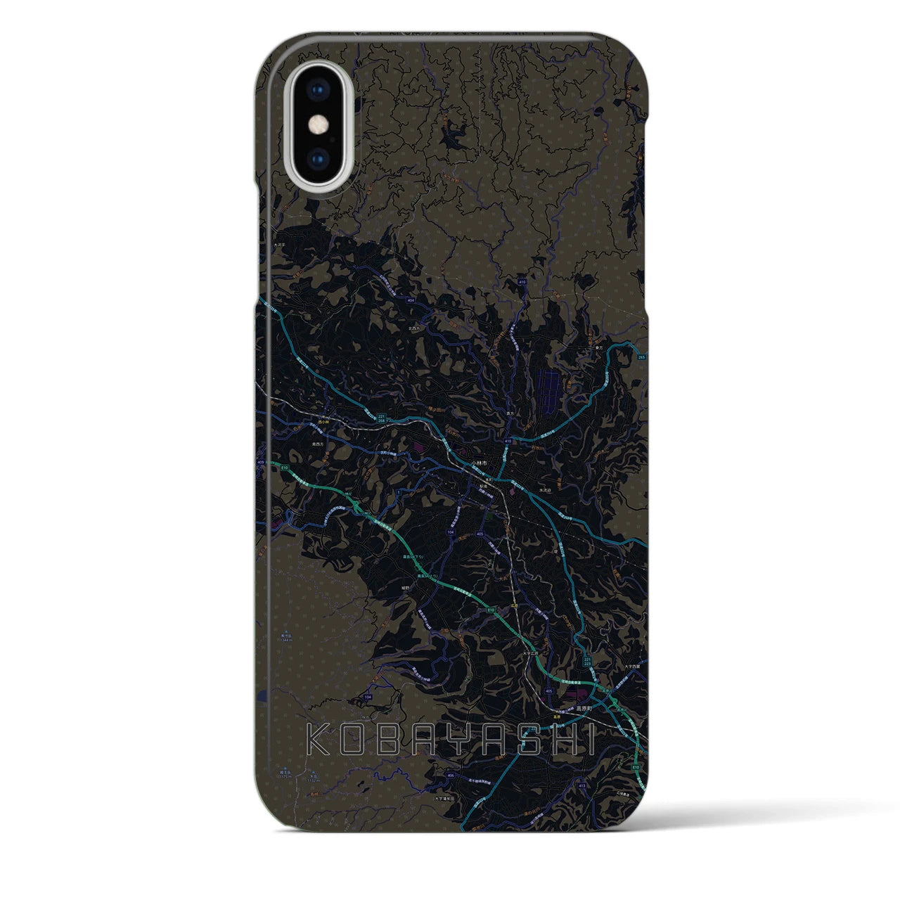 【小林(宮崎県)】地図柄iPhoneケース(バックカバータイプ)