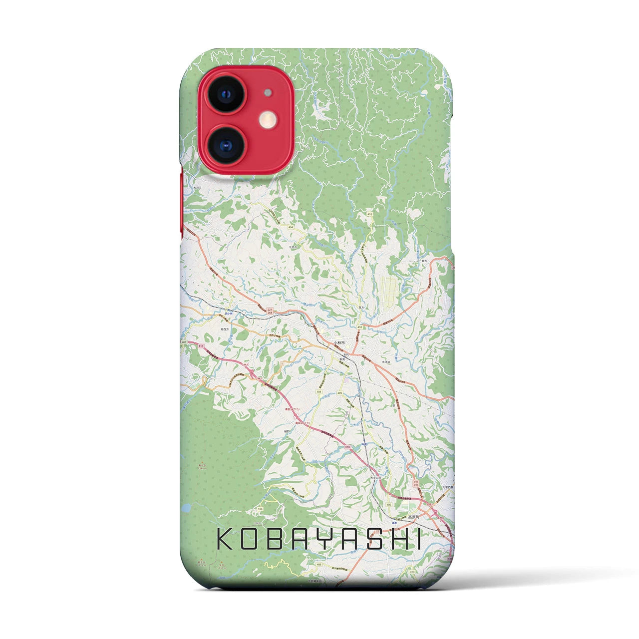 【小林(宮崎県)】地図柄iPhoneケース(バックカバータイプ)