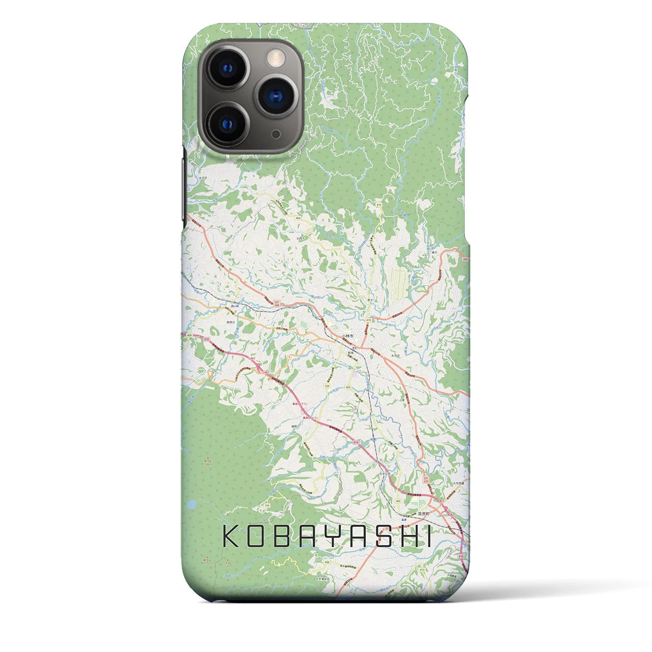 【小林(宮崎県)】地図柄iPhoneケース(バックカバータイプ)
