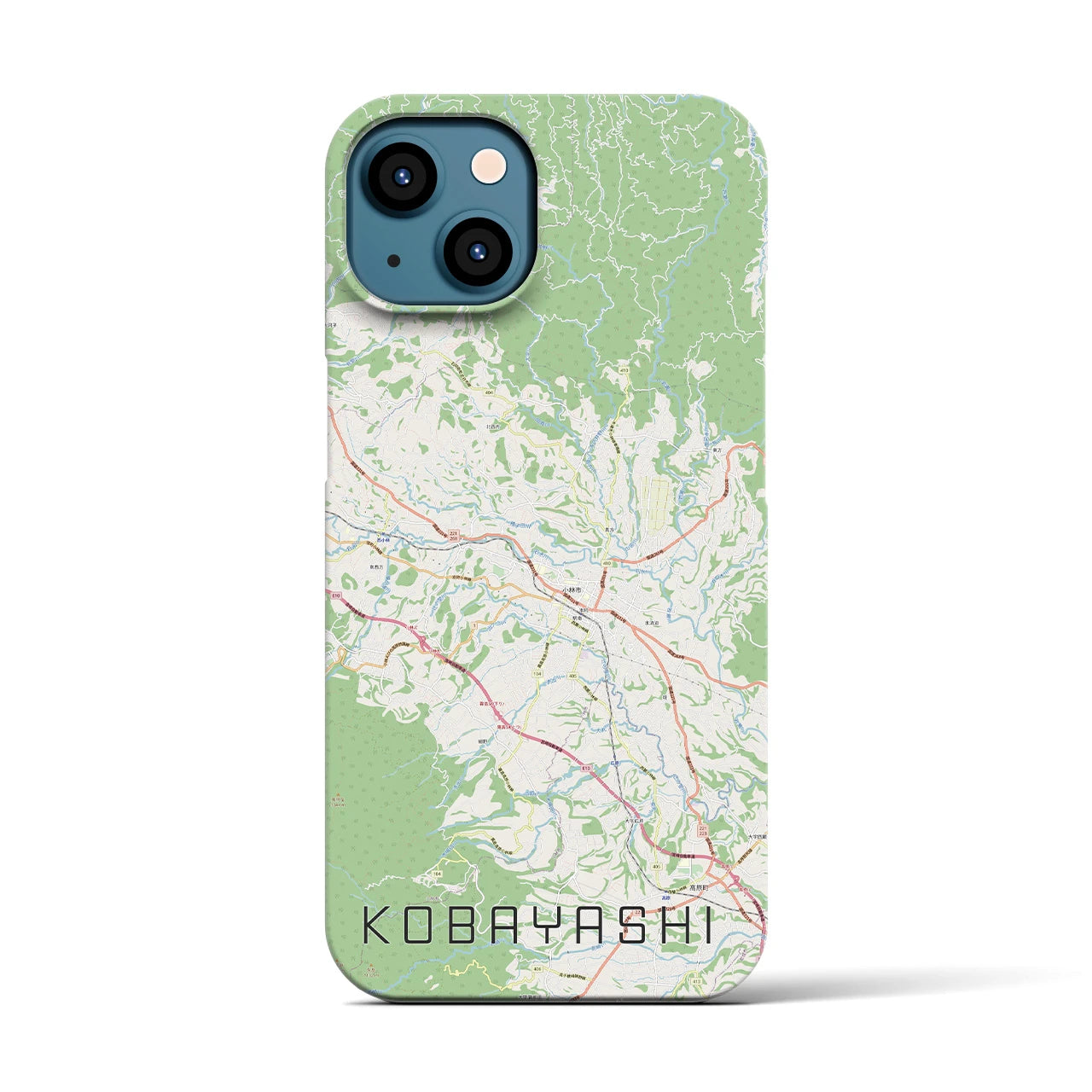 【小林(宮崎県)】地図柄iPhoneケース(バックカバータイプ)