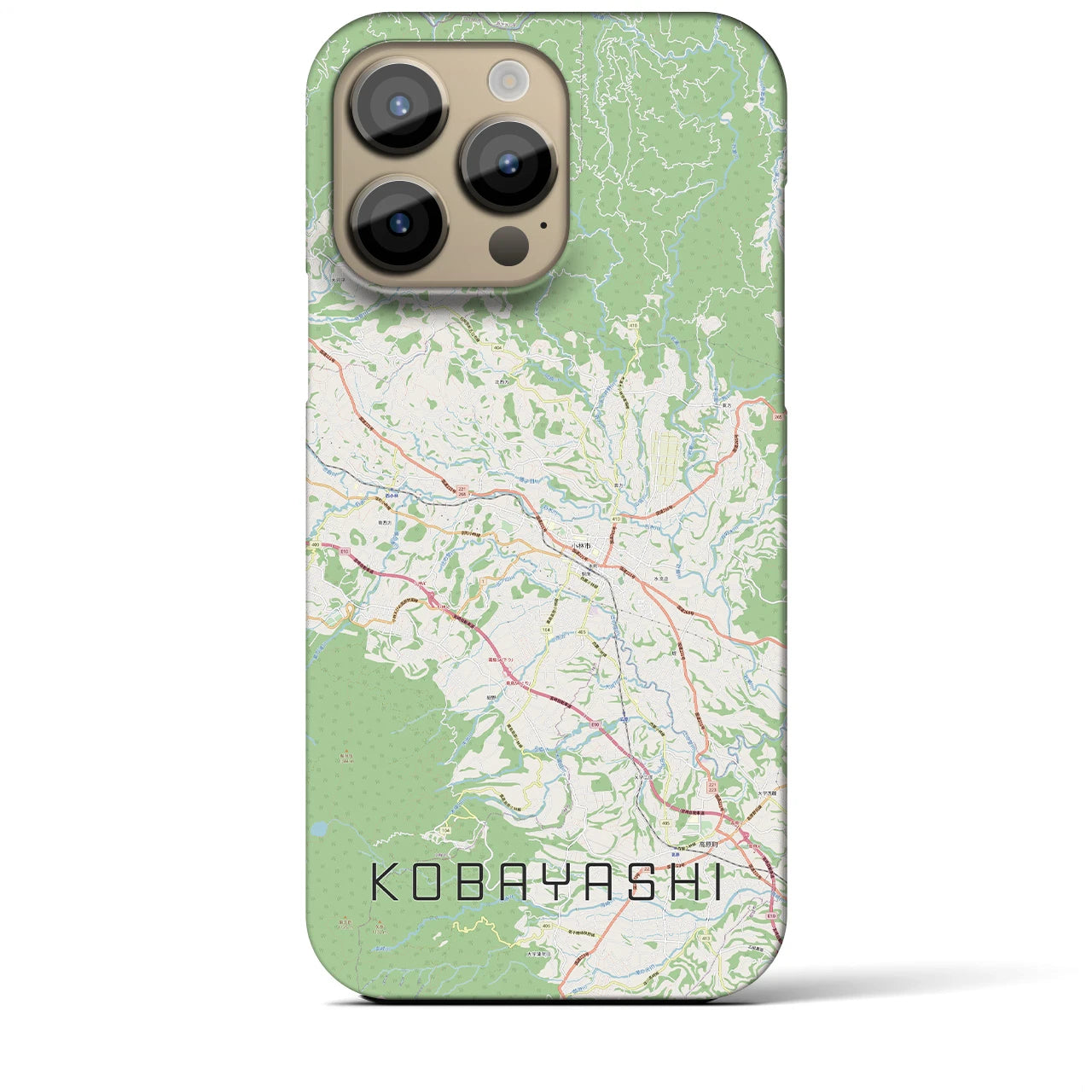 【小林(宮崎県)】地図柄iPhoneケース(バックカバータイプ)