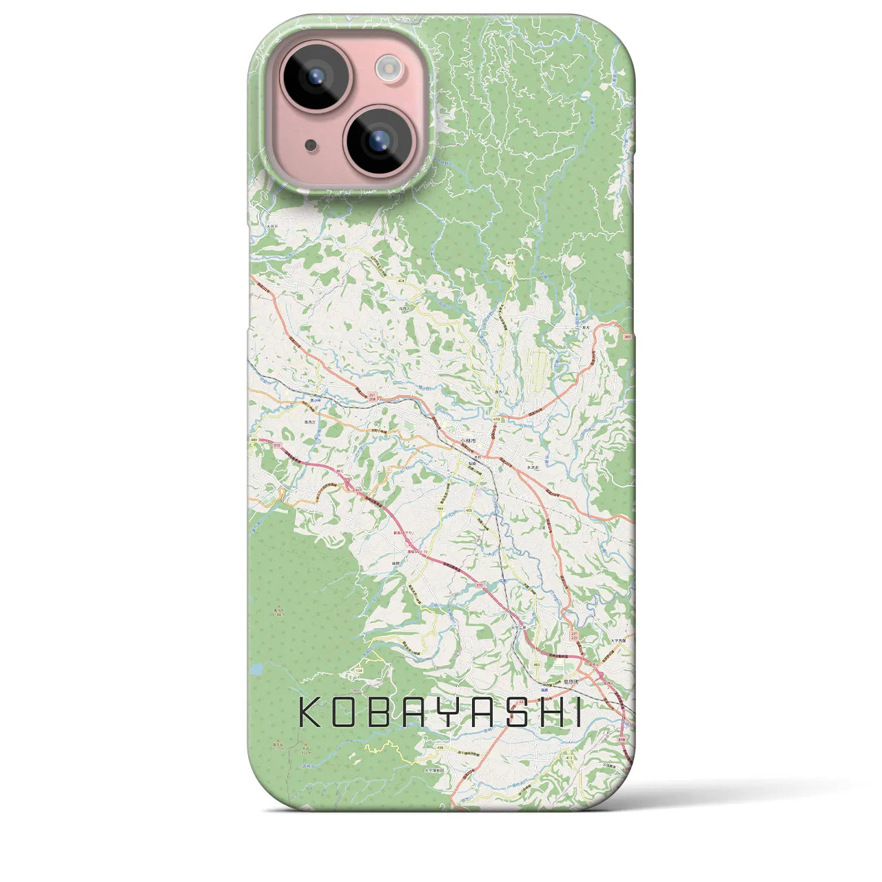 【小林(宮崎県)】地図柄iPhoneケース(バックカバータイプ)