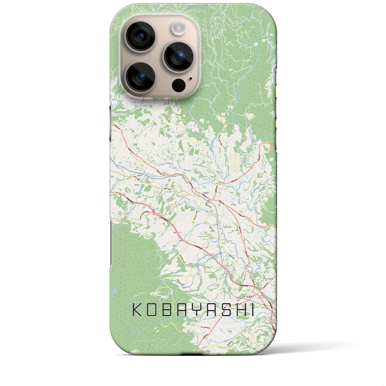 【小林(宮崎県)】地図柄iPhoneケース(バックカバータイプ)