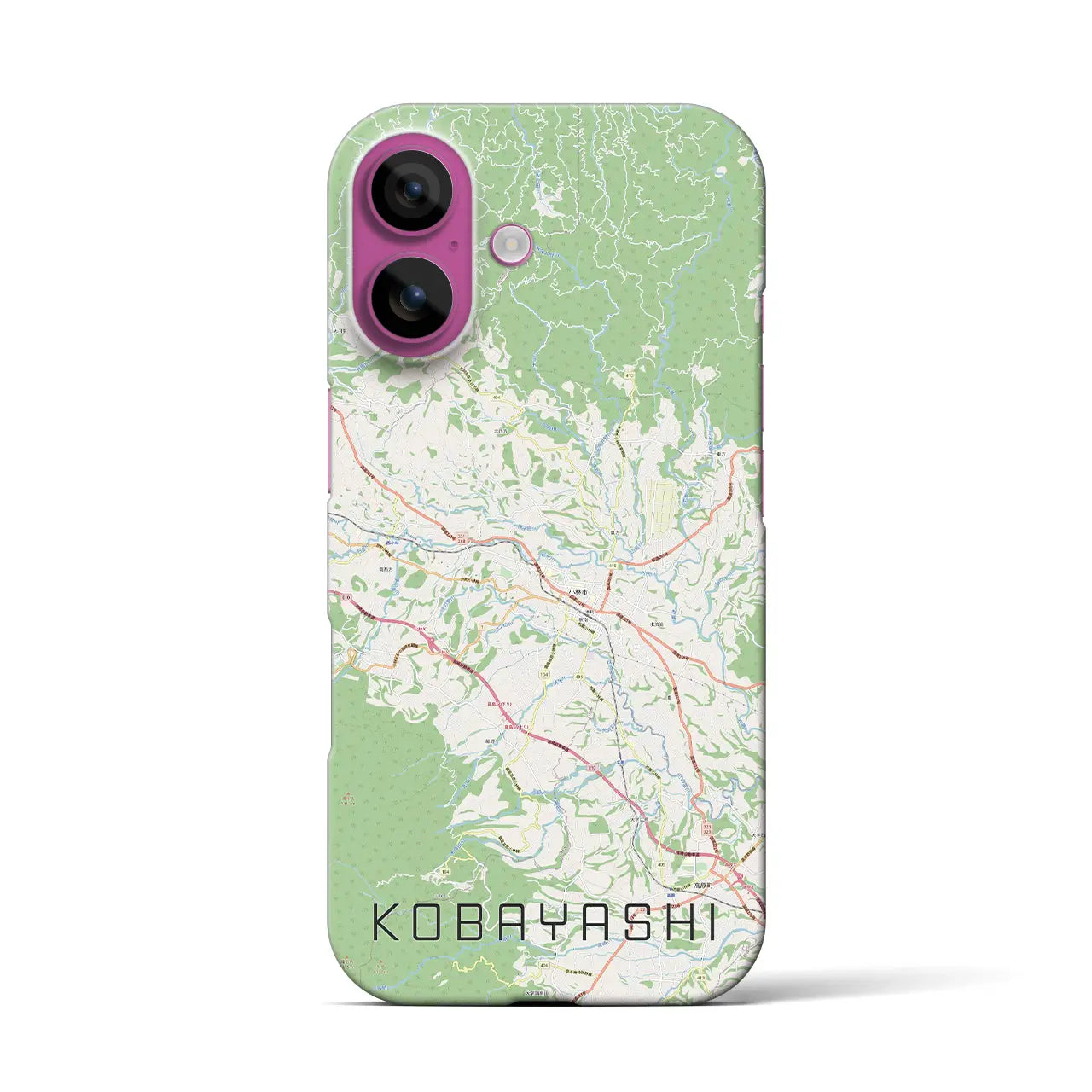 【小林(宮崎県)】地図柄iPhoneケース(バックカバータイプ)