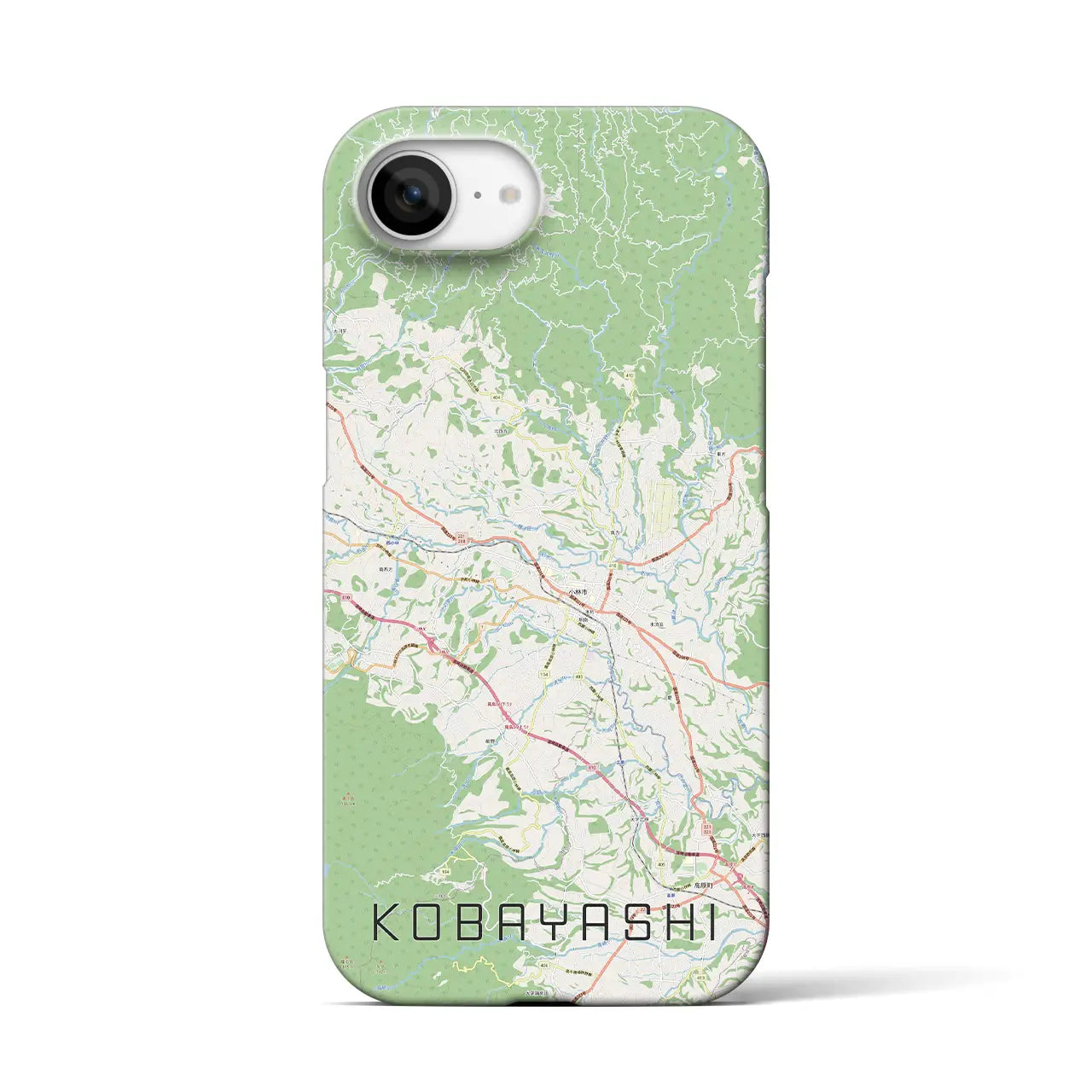 【小林(宮崎県)】地図柄iPhoneケース(バックカバータイプ)