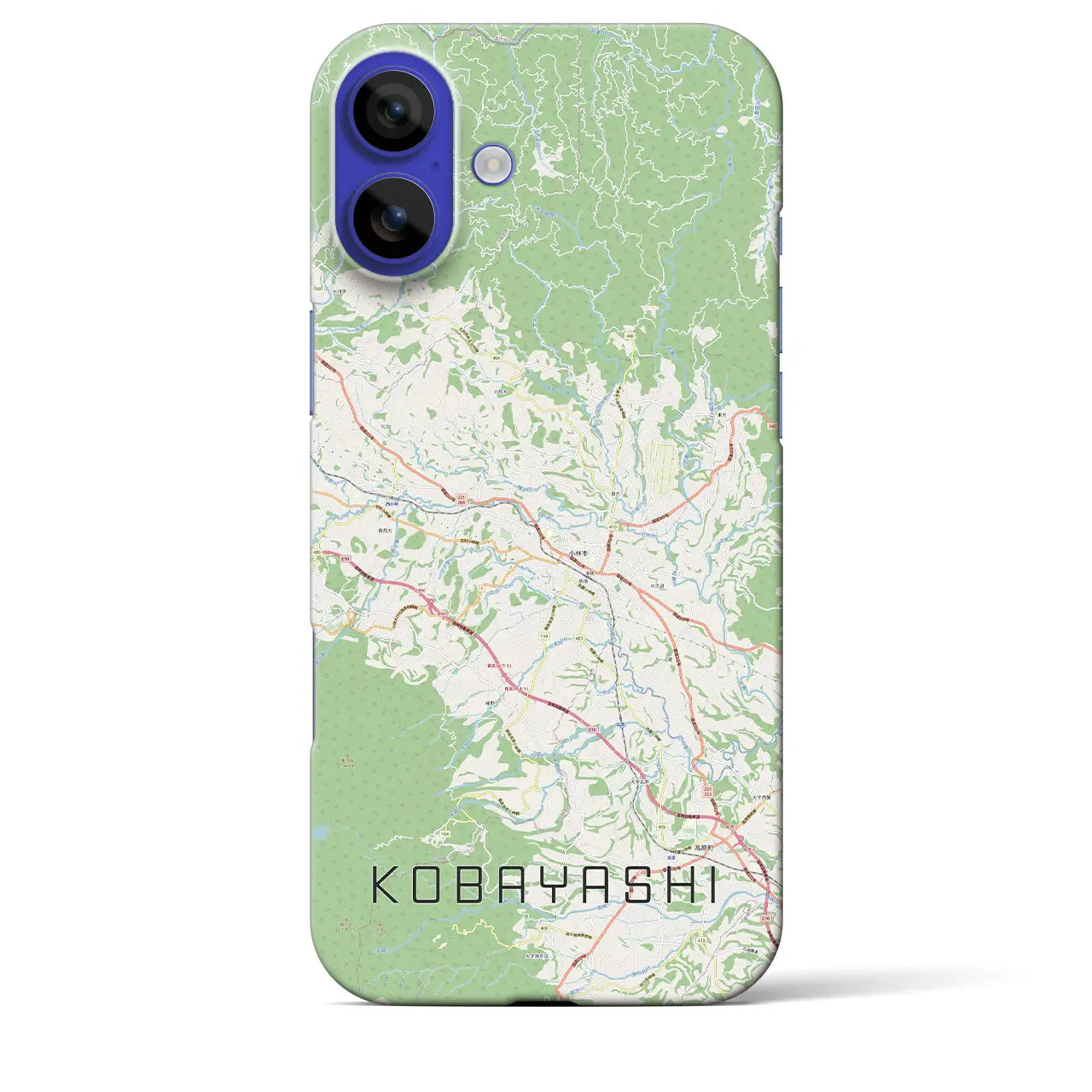 【小林(宮崎県)】地図柄iPhoneケース(バックカバータイプ)